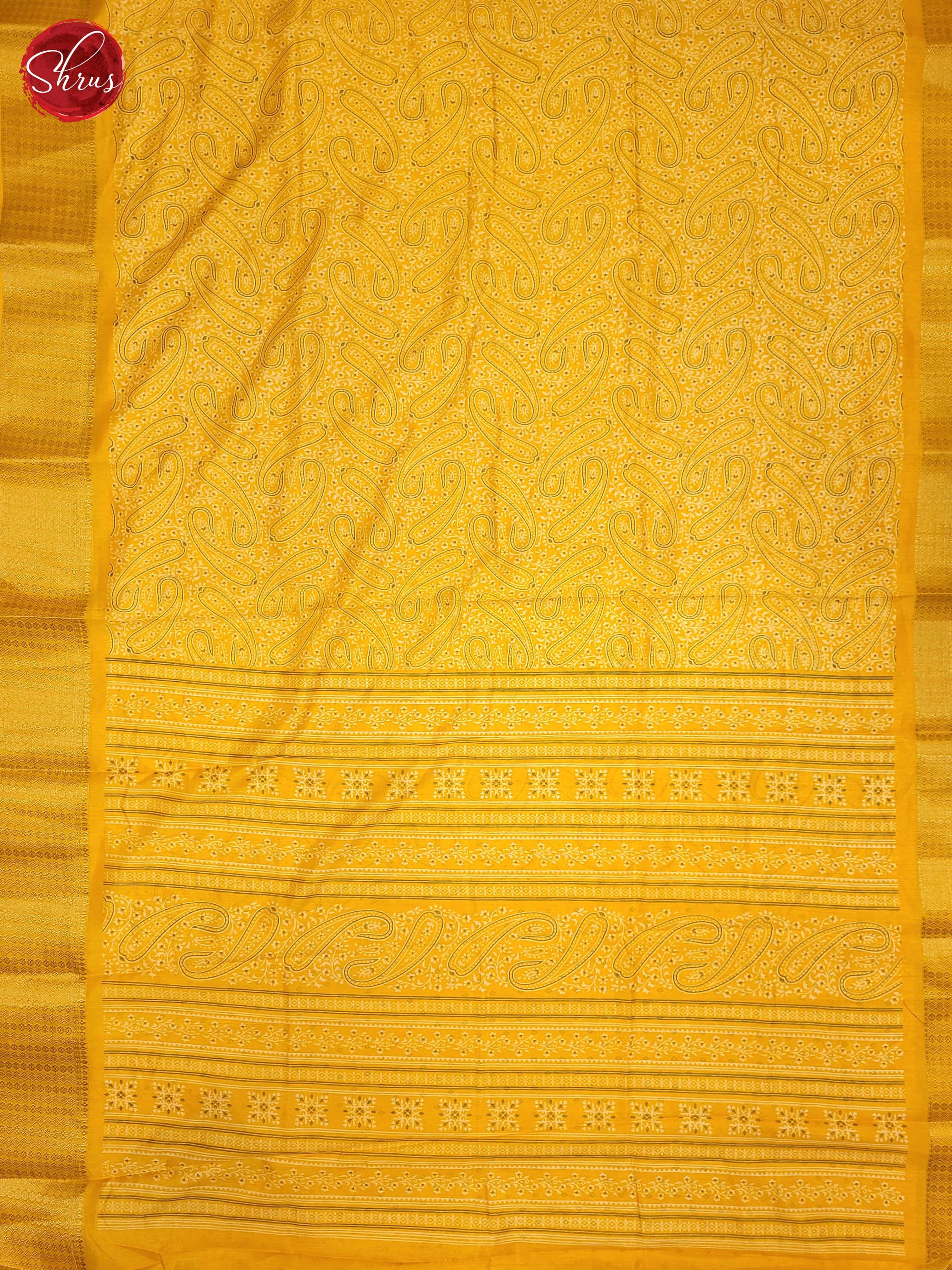 Yellow(Single Tone) - Semi Crepe Saree - Shop on ShrusEternity.com