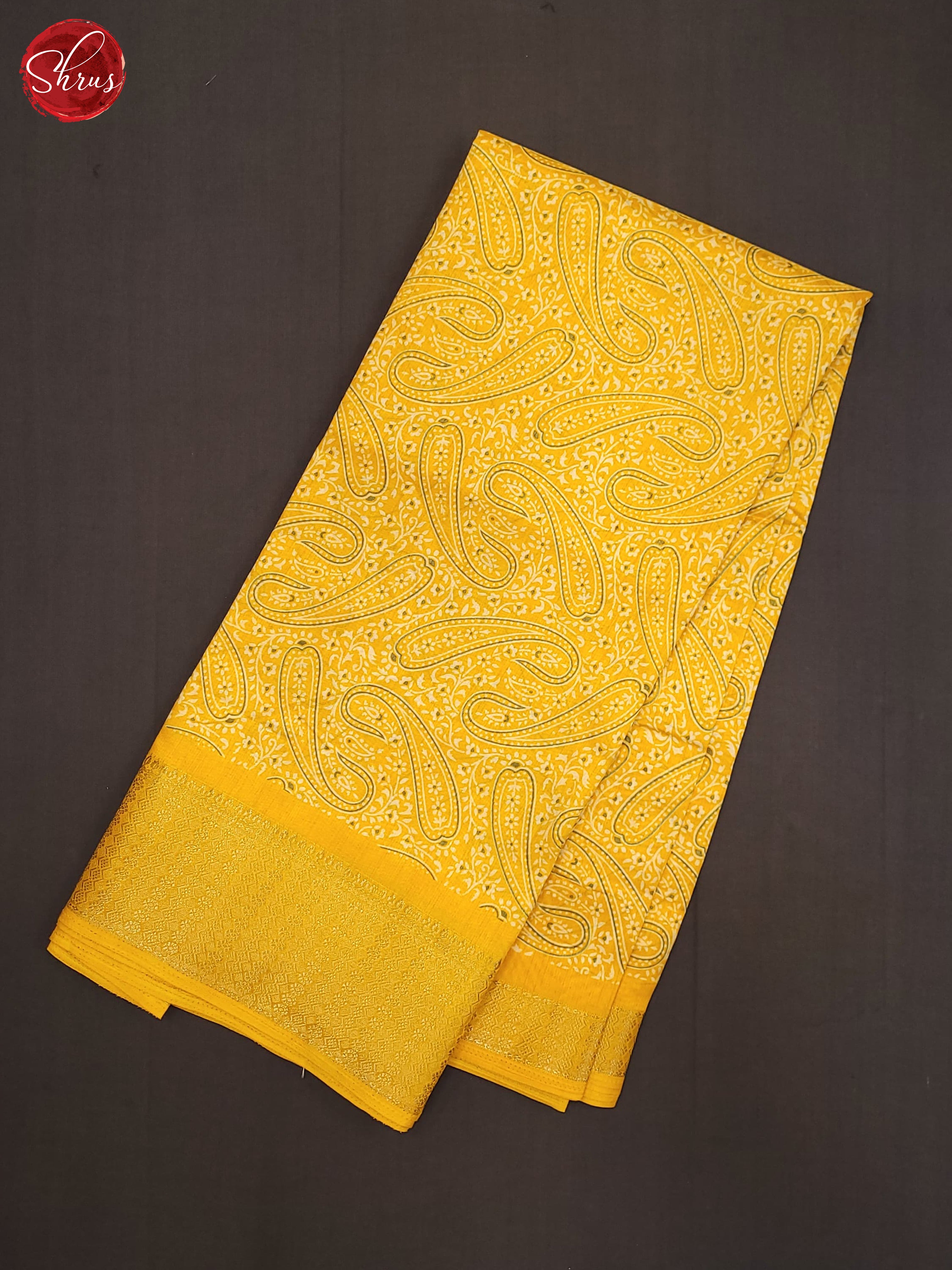 Yellow(Single Tone) - Semi Crepe Saree - Shop on ShrusEternity.com