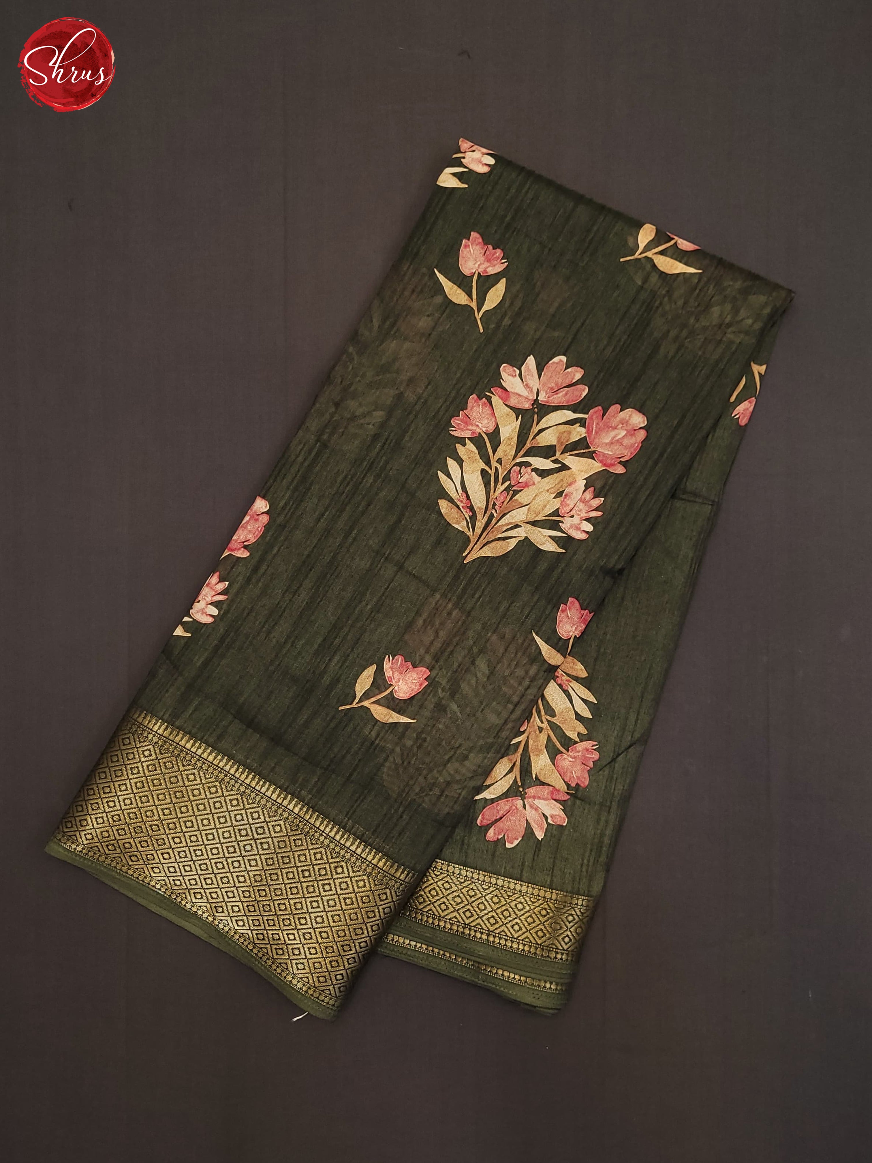 Green(Single Tone) - Semi Crepe Saree - Shop on ShrusEternity.com