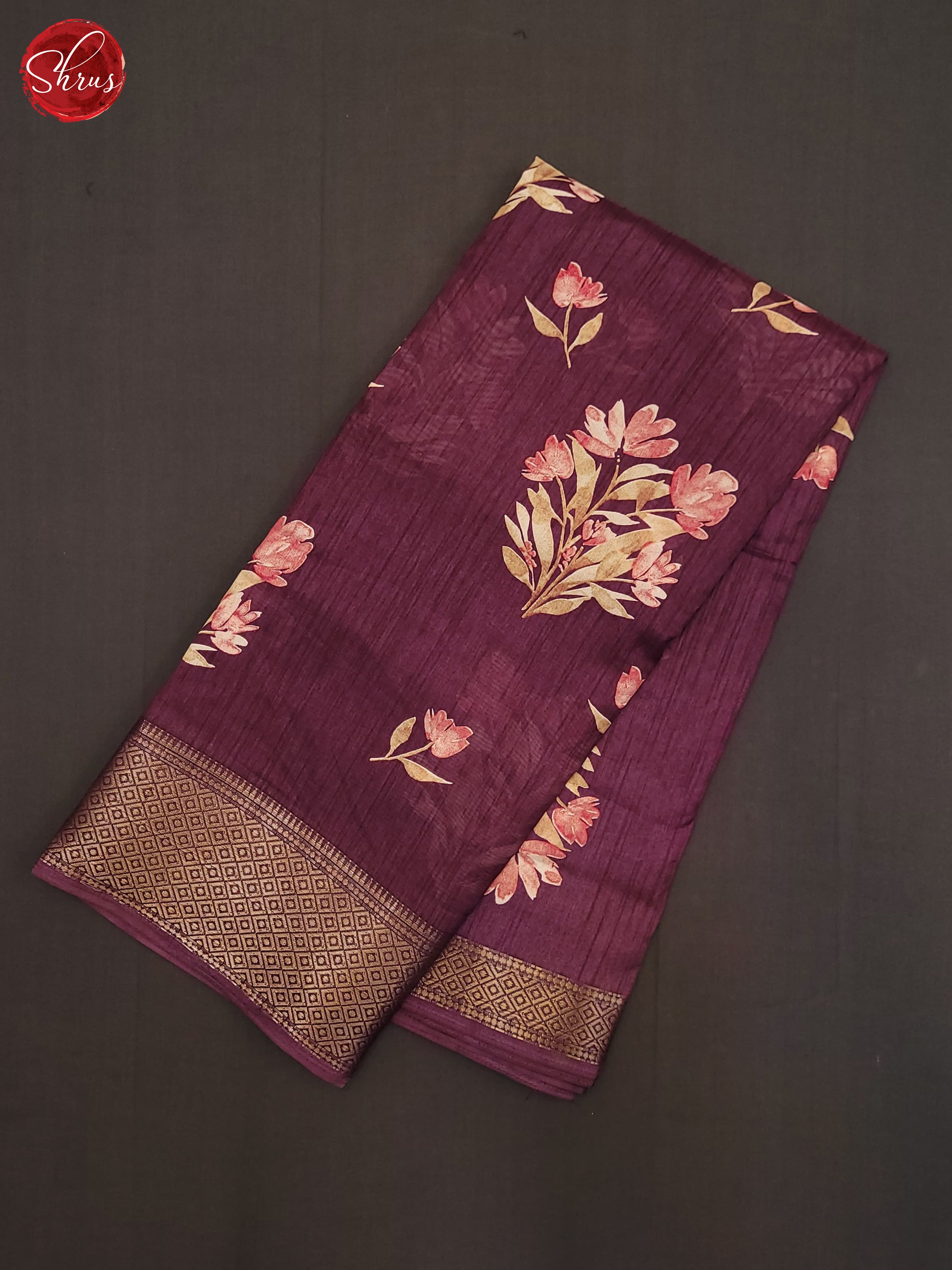 Wine(Single Tone) - Semi Crepe Saree - Shop on ShrusEternity.com