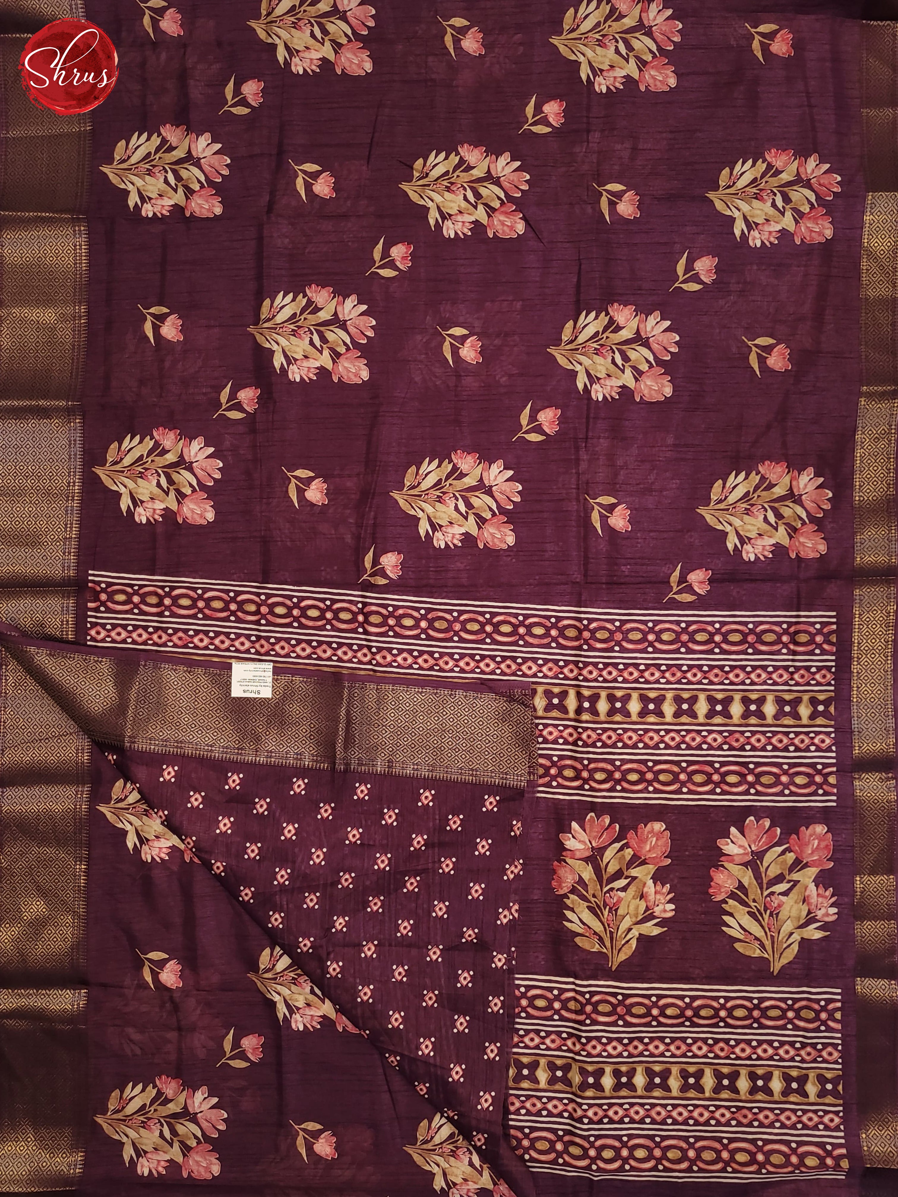 Wine(Single Tone) - Semi Crepe Saree - Shop on ShrusEternity.com