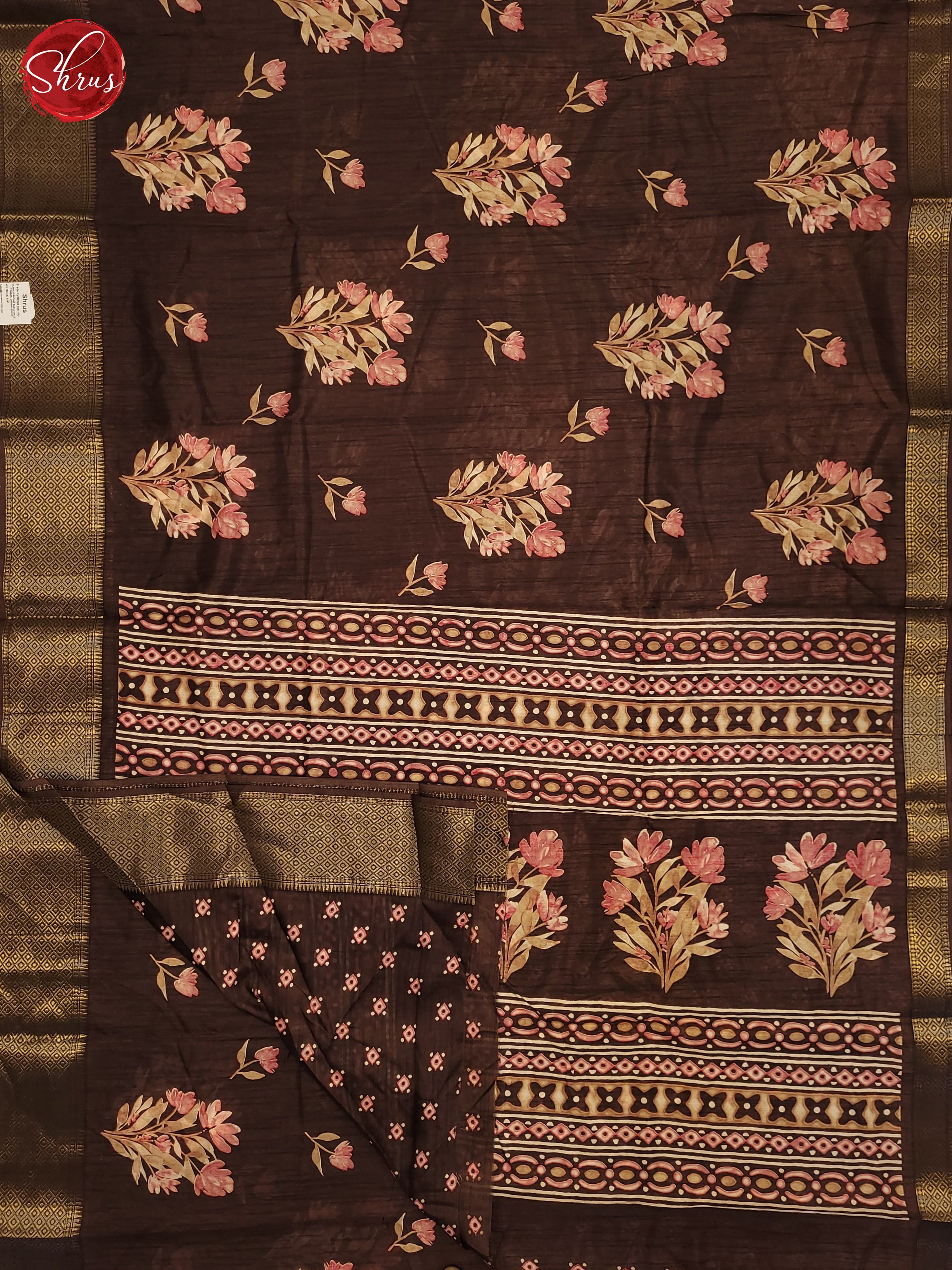 Brown(Single Tone) - Semi Crepe Saree - Shop on ShrusEternity.com