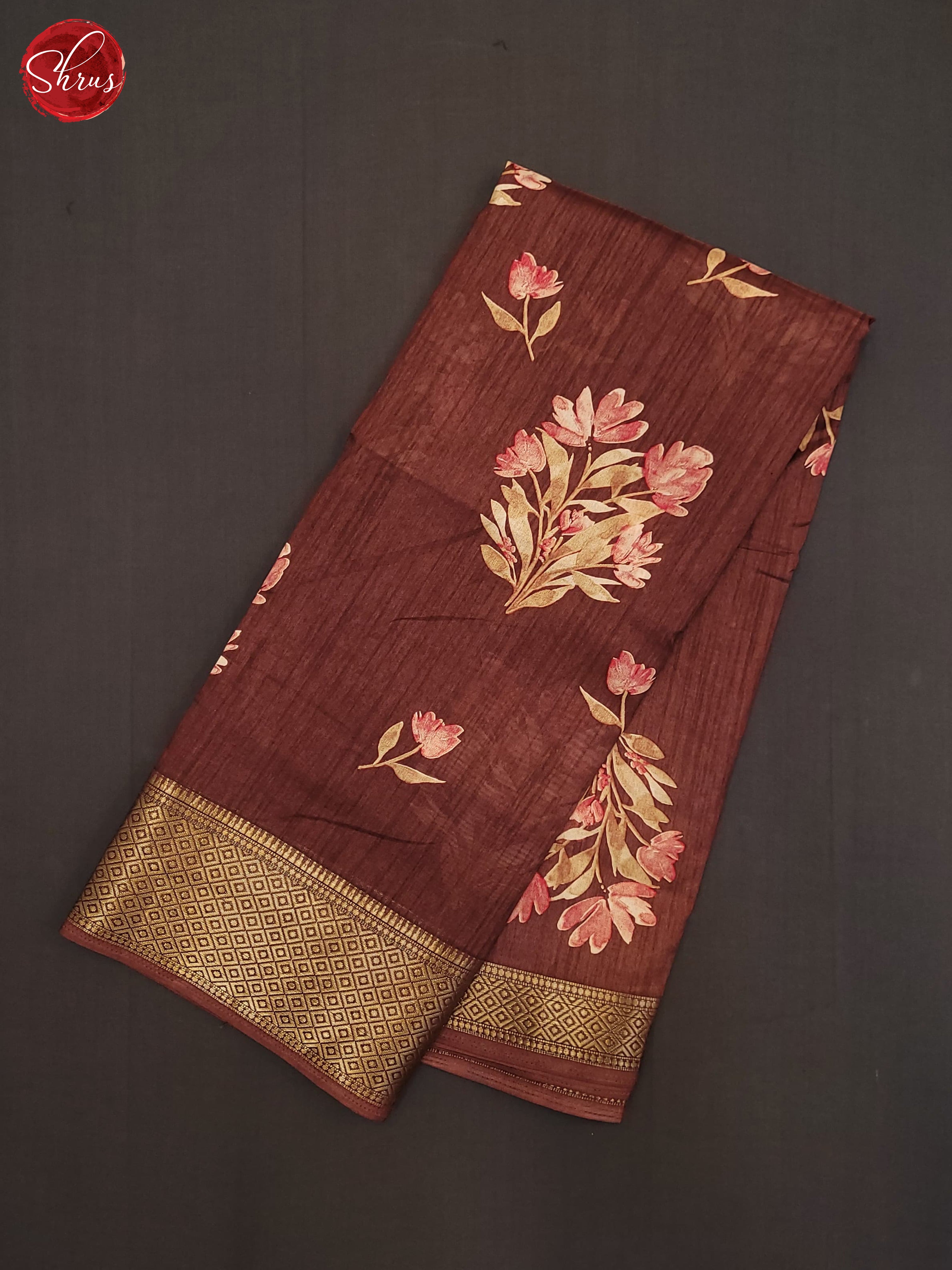 Brown(Single Tone) - Semi Crepe Saree - Shop on ShrusEternity.com