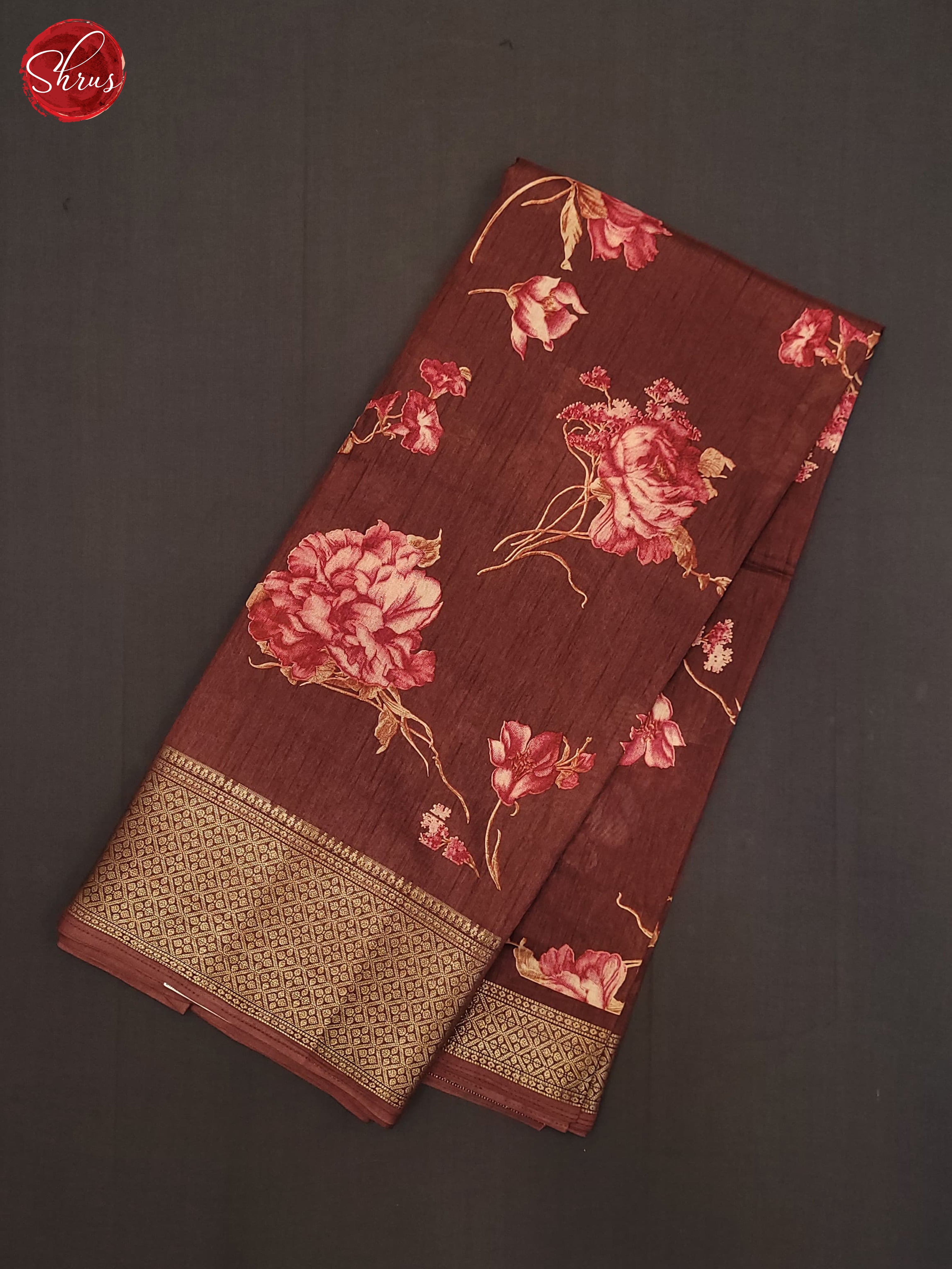 Maroon(Single Tone) - Semi Crepe Saree - Shop on ShrusEternity.com