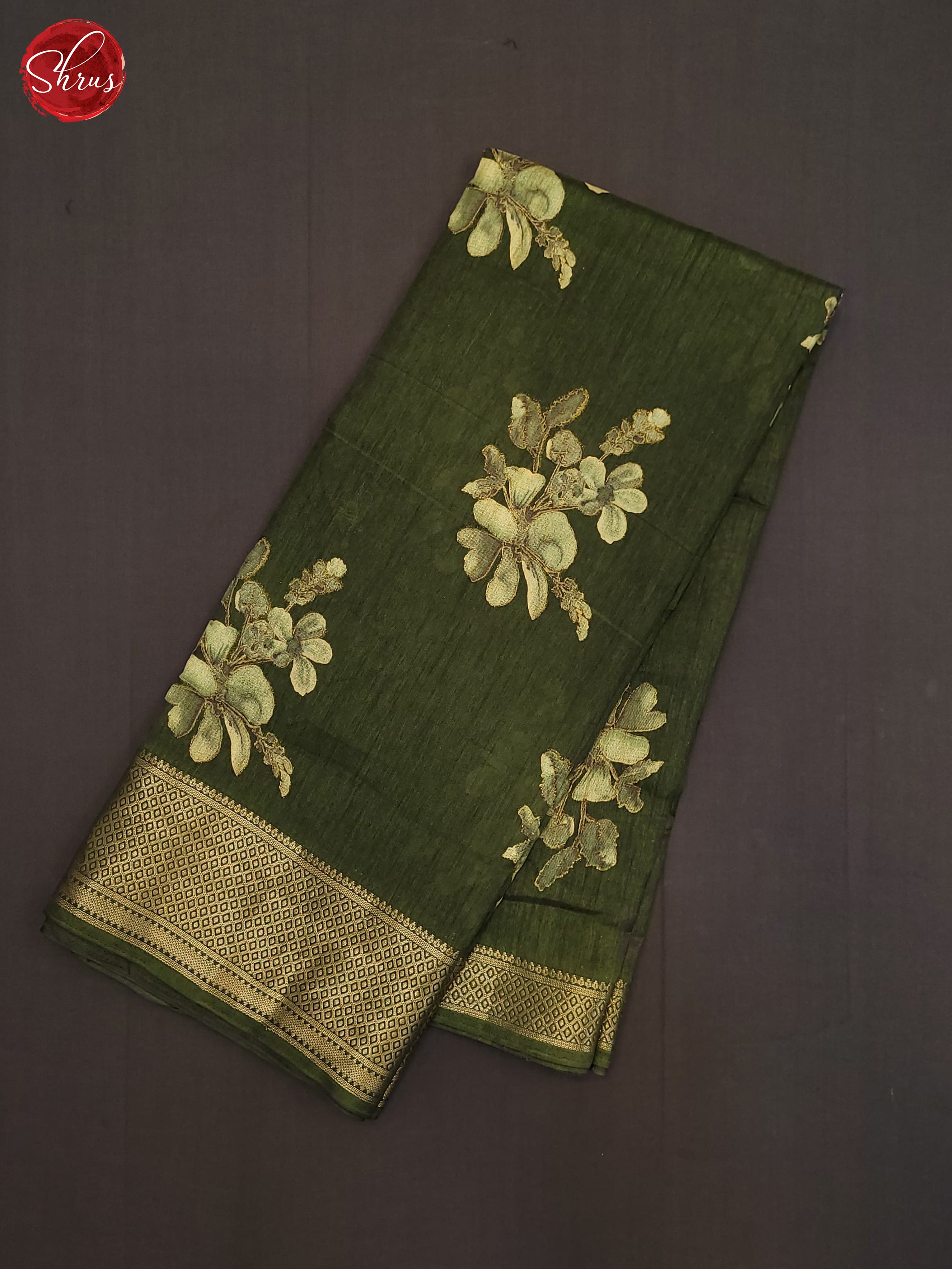 Green(Single Tone) - Semi Crepe Saree - Shop on ShrusEternity.com