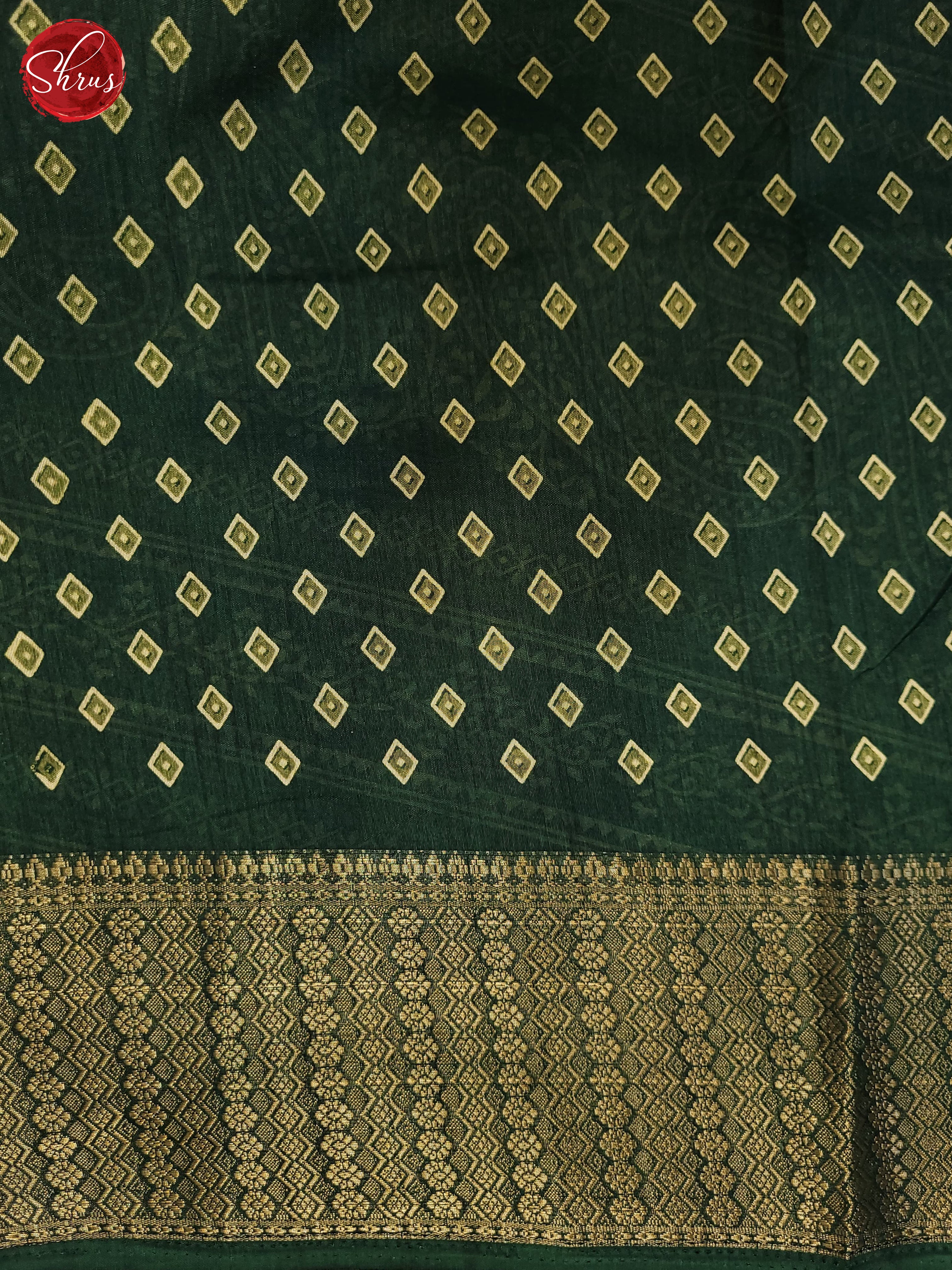 Bottle Green(Single Tone) - Semi Crepe Saree - Shop on ShrusEternity.com