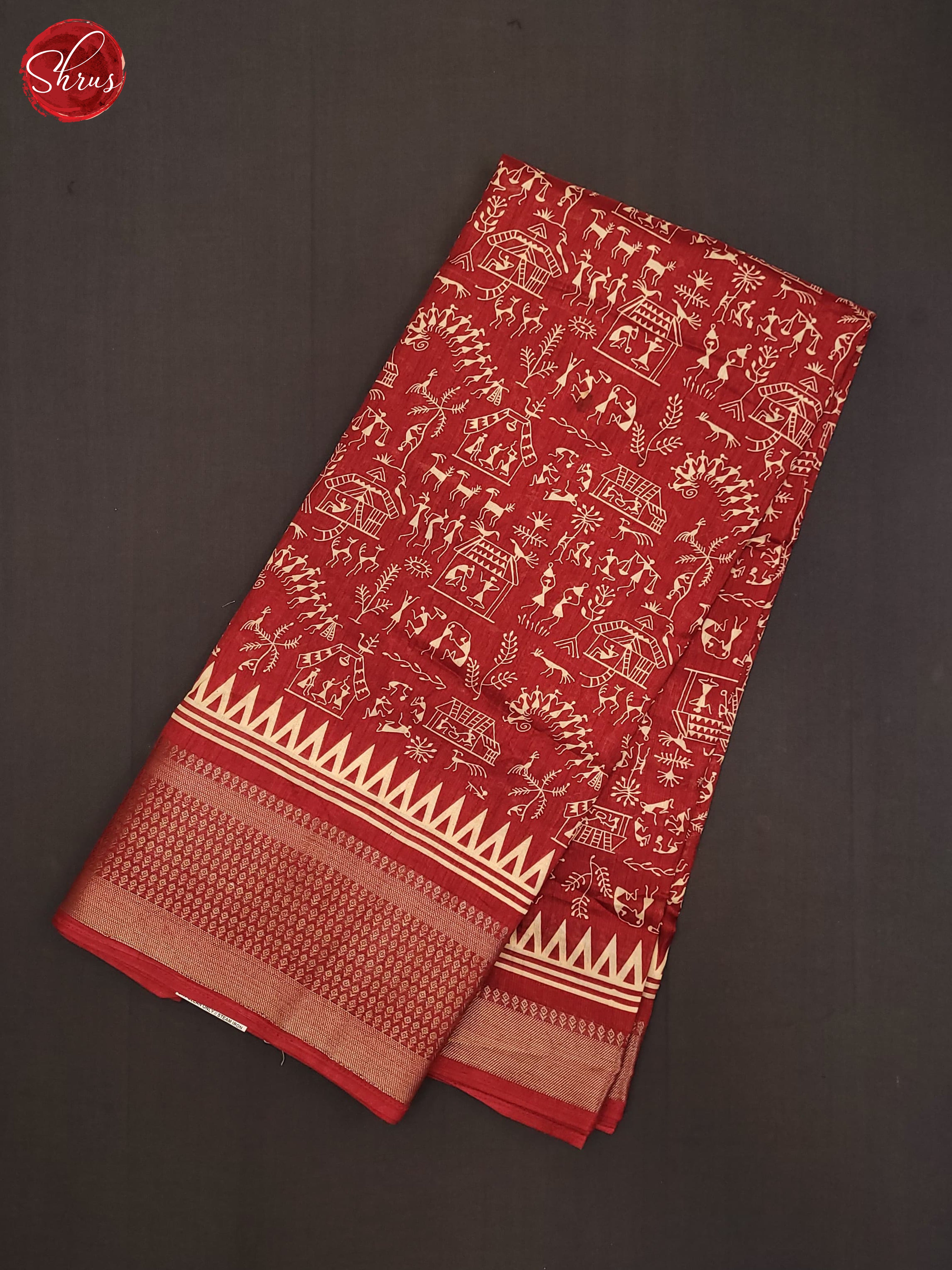 Red(Single Tone) - Semi Crepe Saree - Shop on ShrusEternity.com