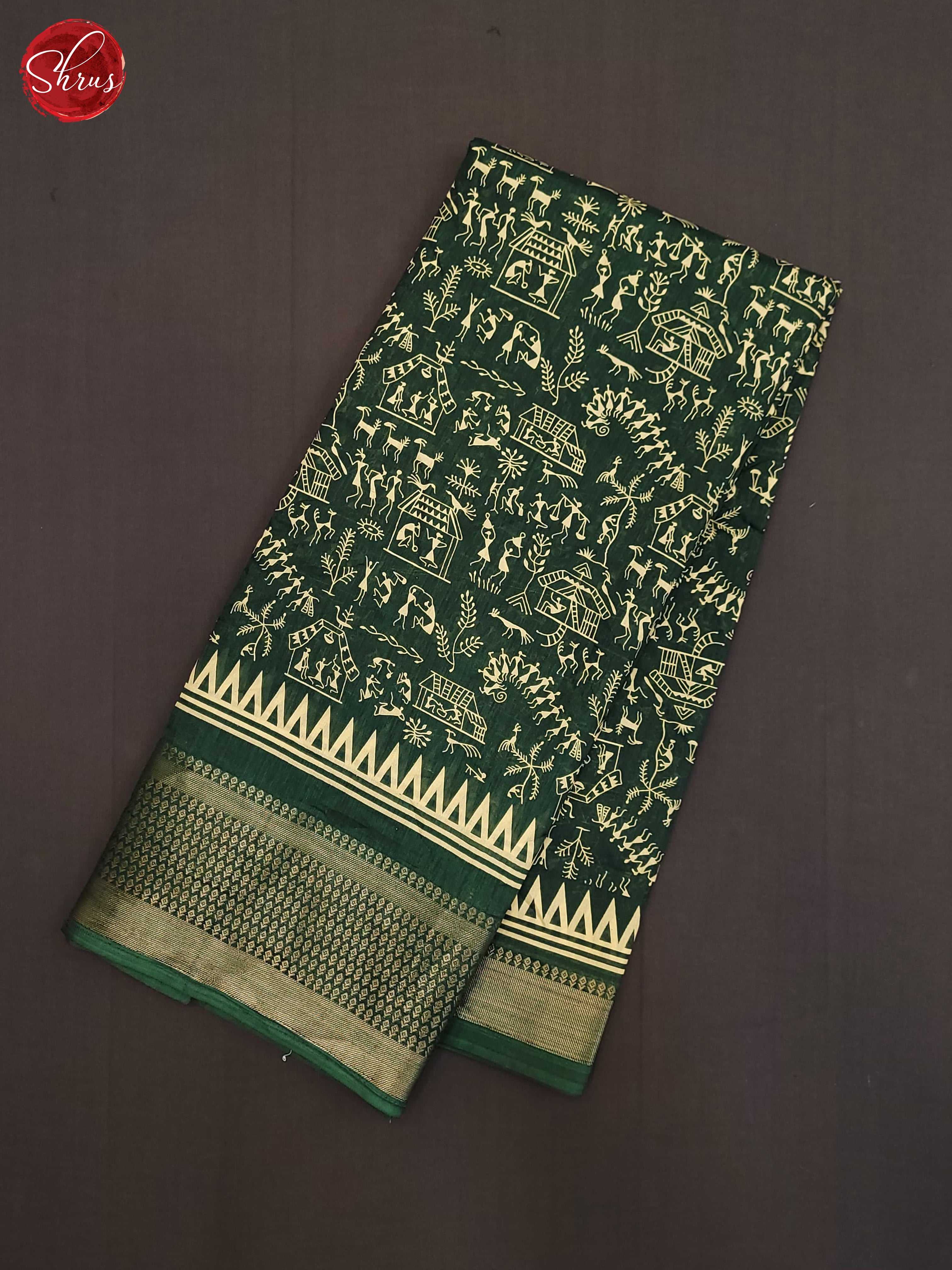 Green(Single Tone) - Semi Crepe Saree - Shop on ShrusEternity.com