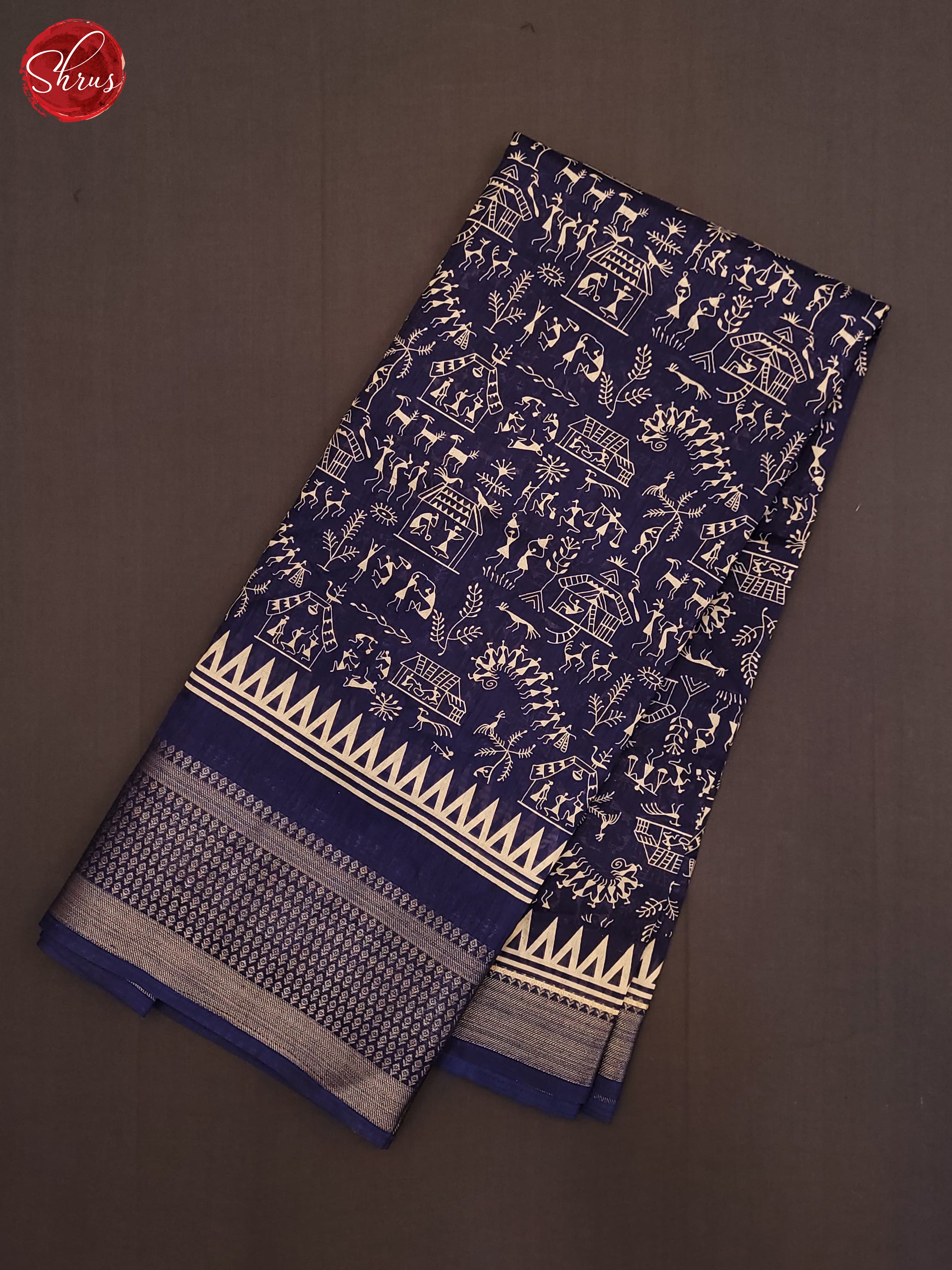 Blue(Single tone) - Semi Crepe Saree - Shop on ShrusEternity.com