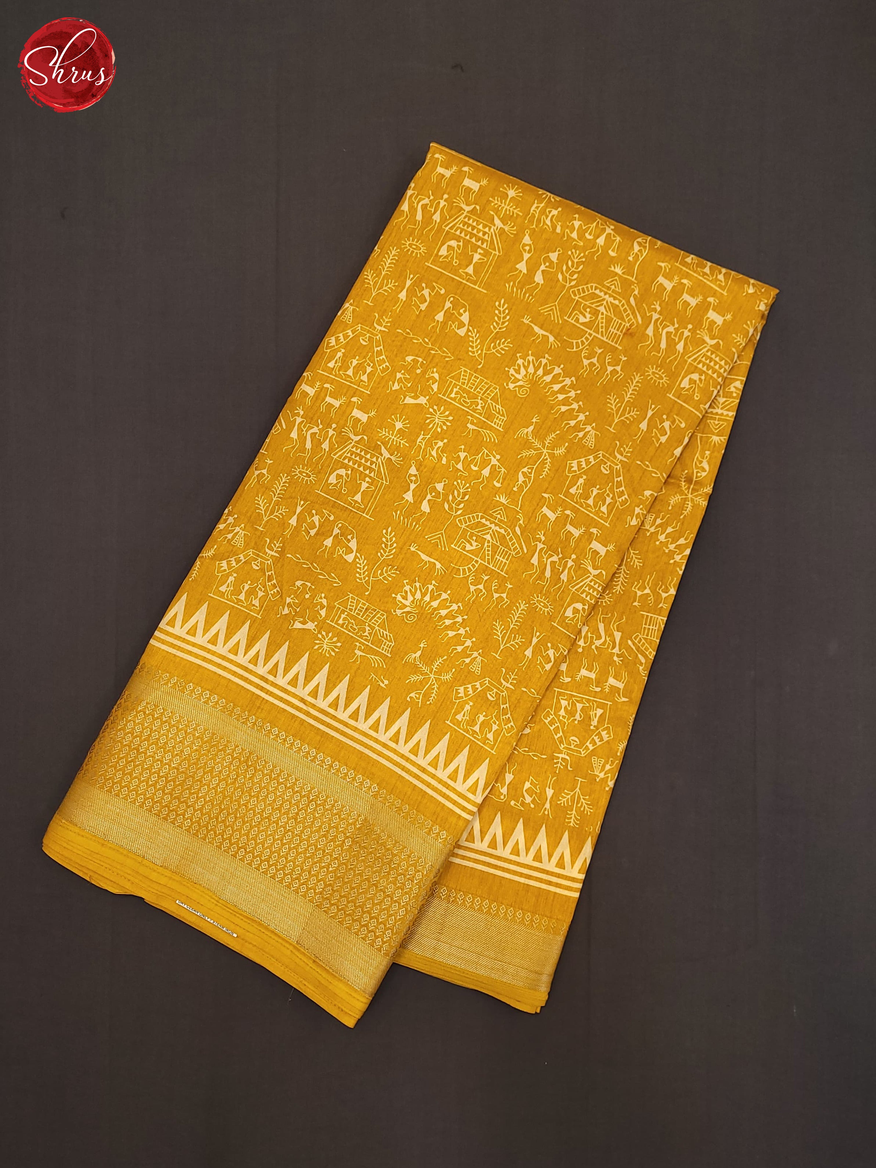 Yellow(single tonE) - Semi Crepe Saree - Shop on ShrusEternity.com