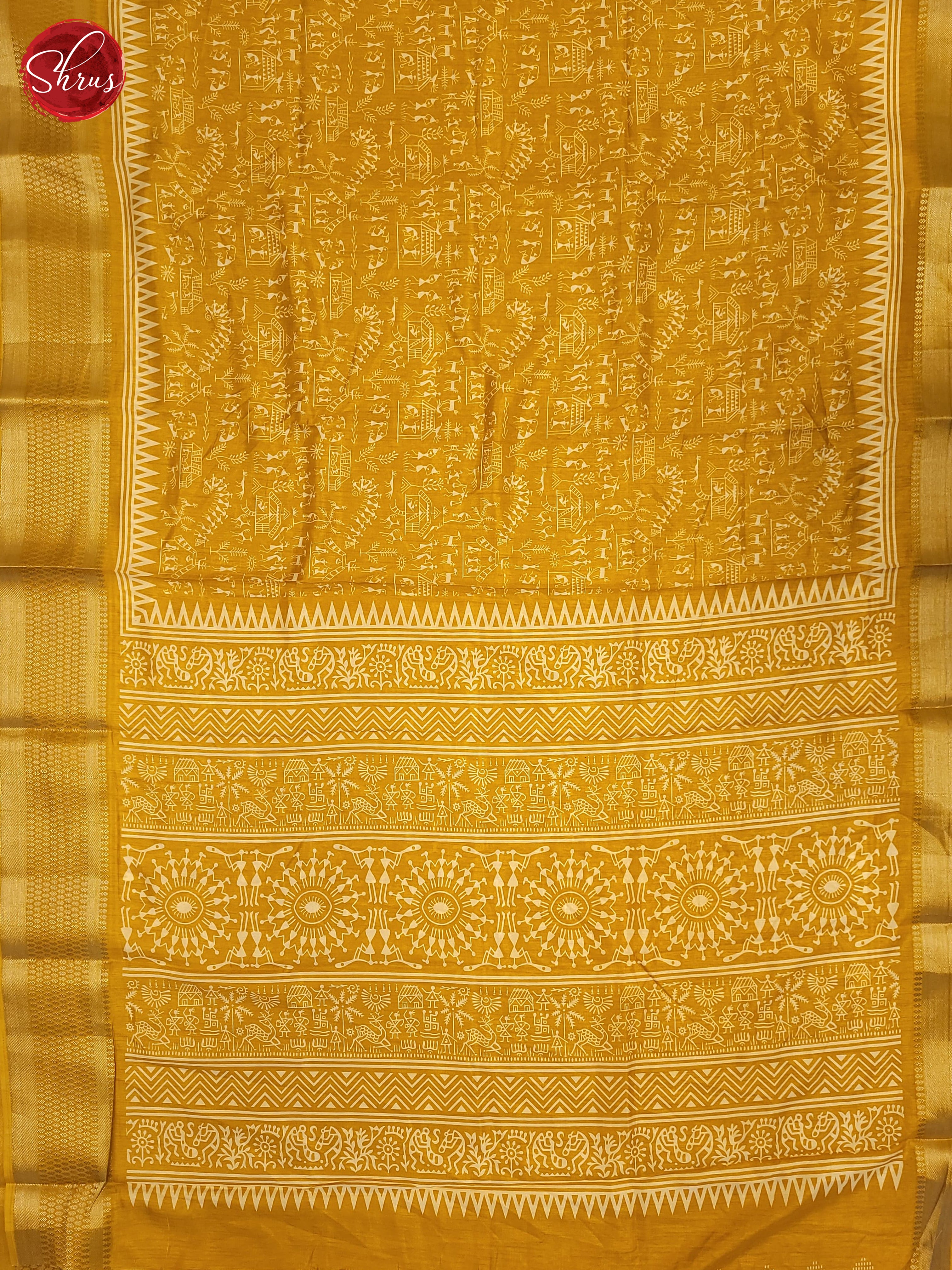 Yellow(single tonE) - Semi Crepe Saree - Shop on ShrusEternity.com