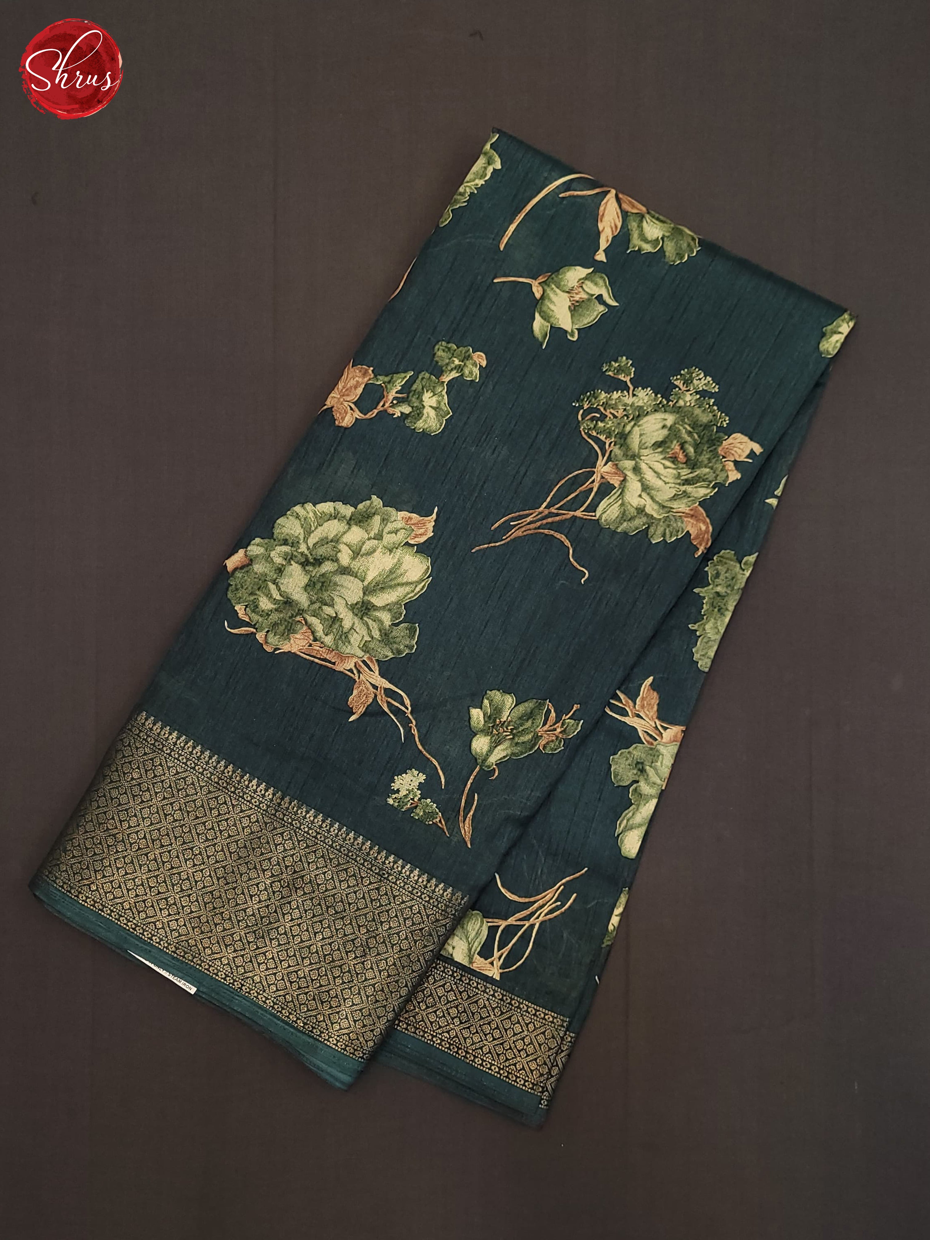 Peacock Green(Single Tone) - Semi Crepe Saree - Shop on ShrusEternity.com