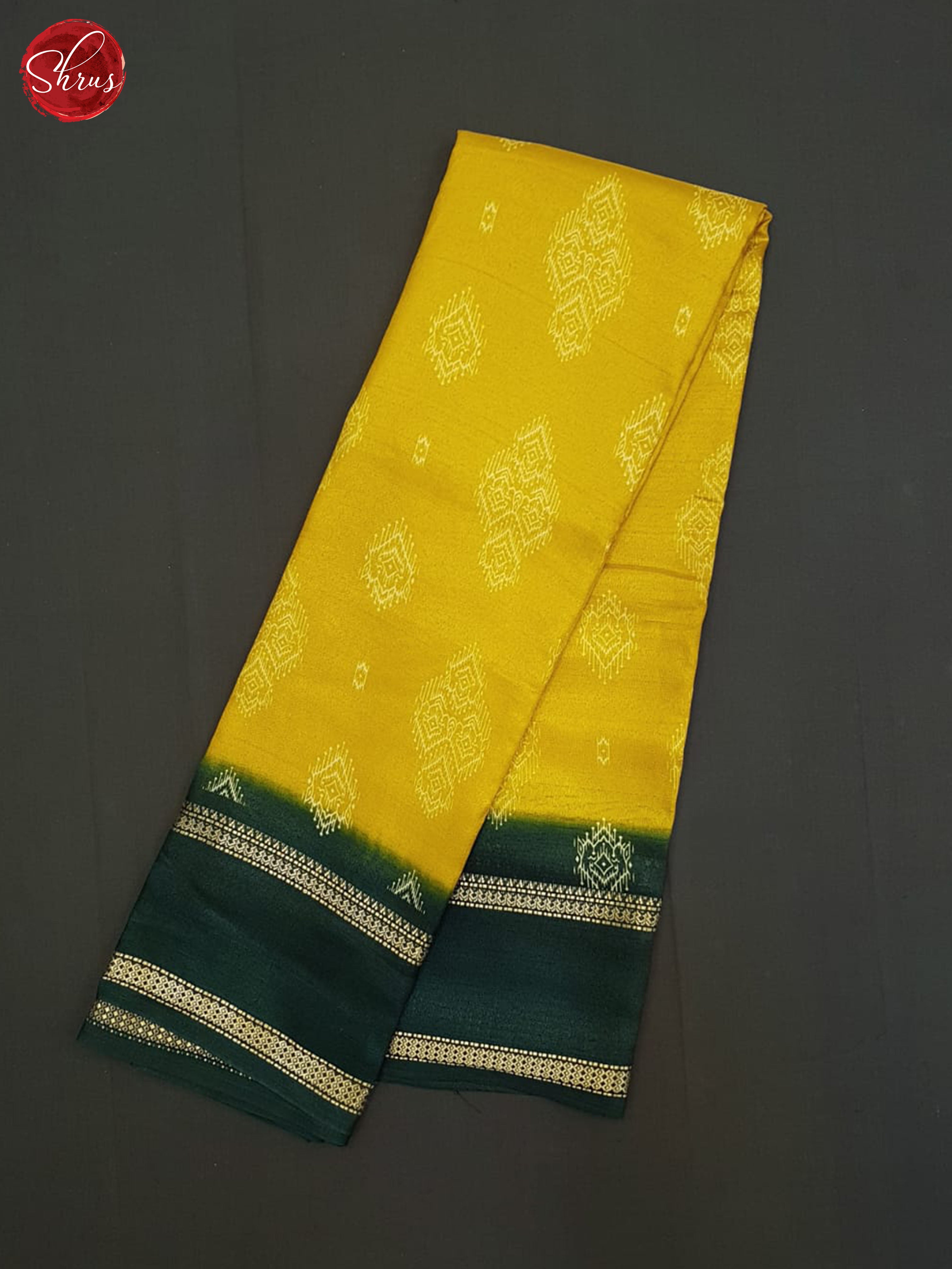 Yellow And Green-Semi Crepe saree - Shop on ShrusEternity.com