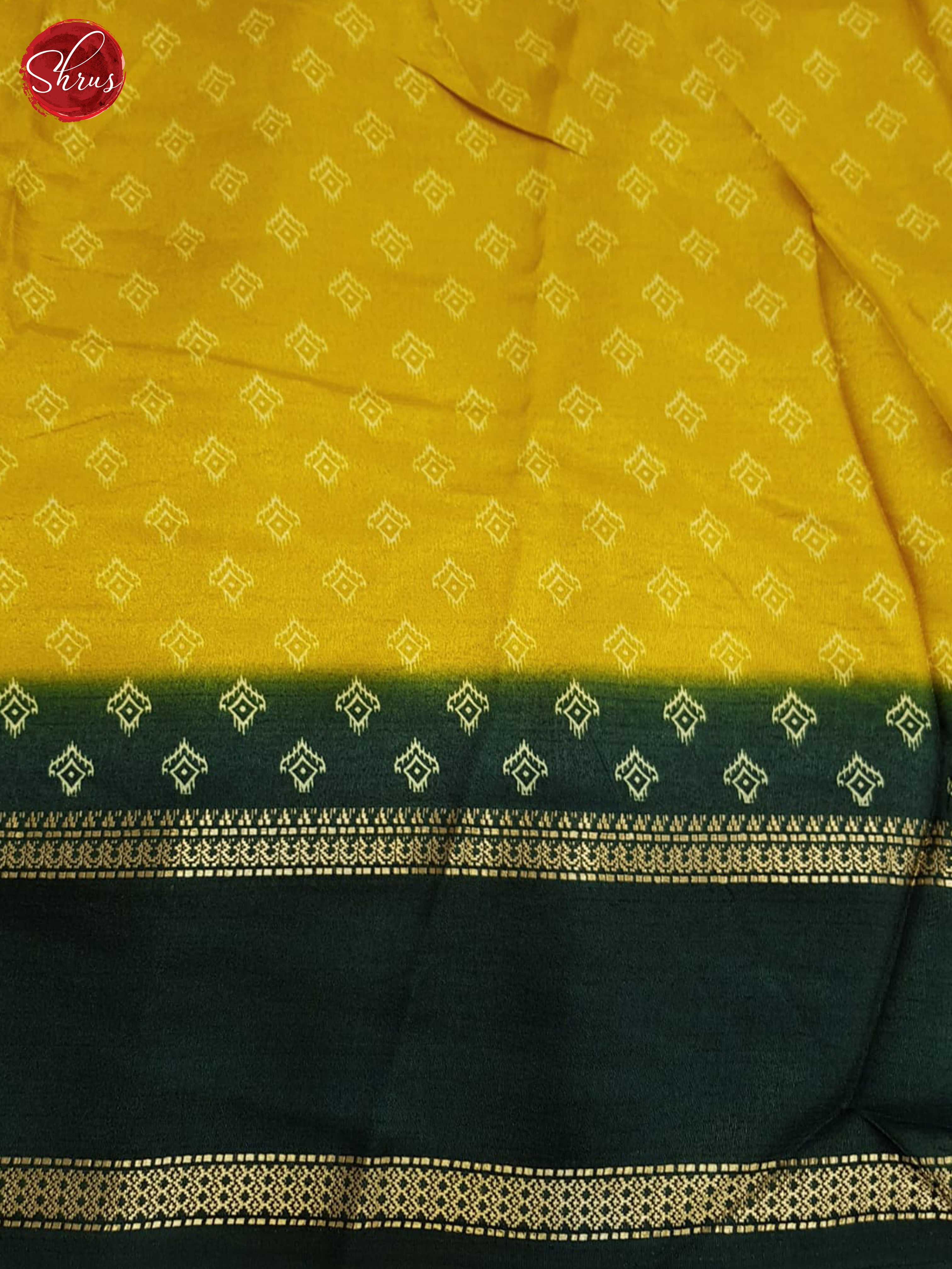 Yellow And Green-Semi Crepe saree - Shop on ShrusEternity.com