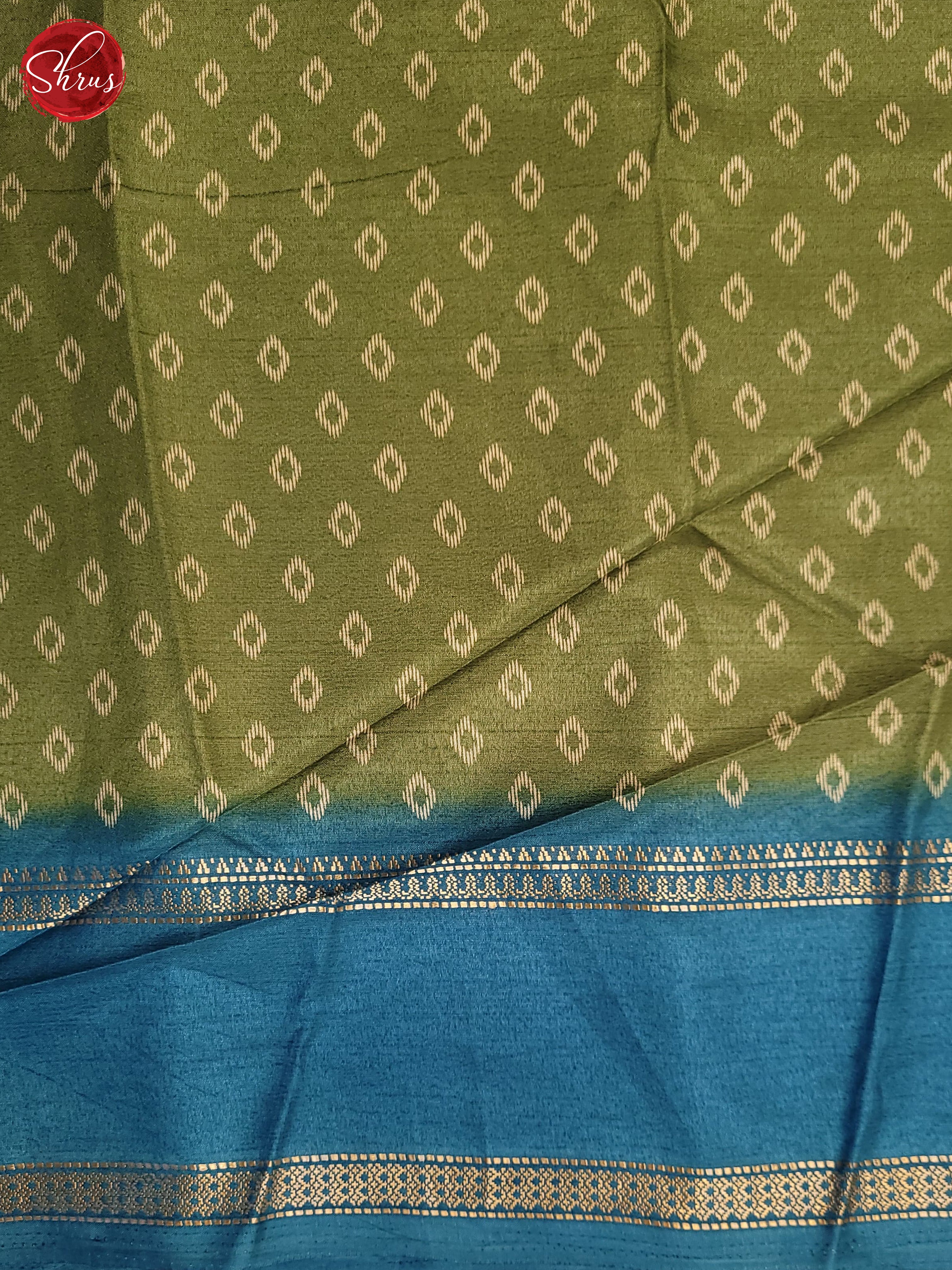 Green& Blue- Semi Crepe Saree - Shop on ShrusEternity.com