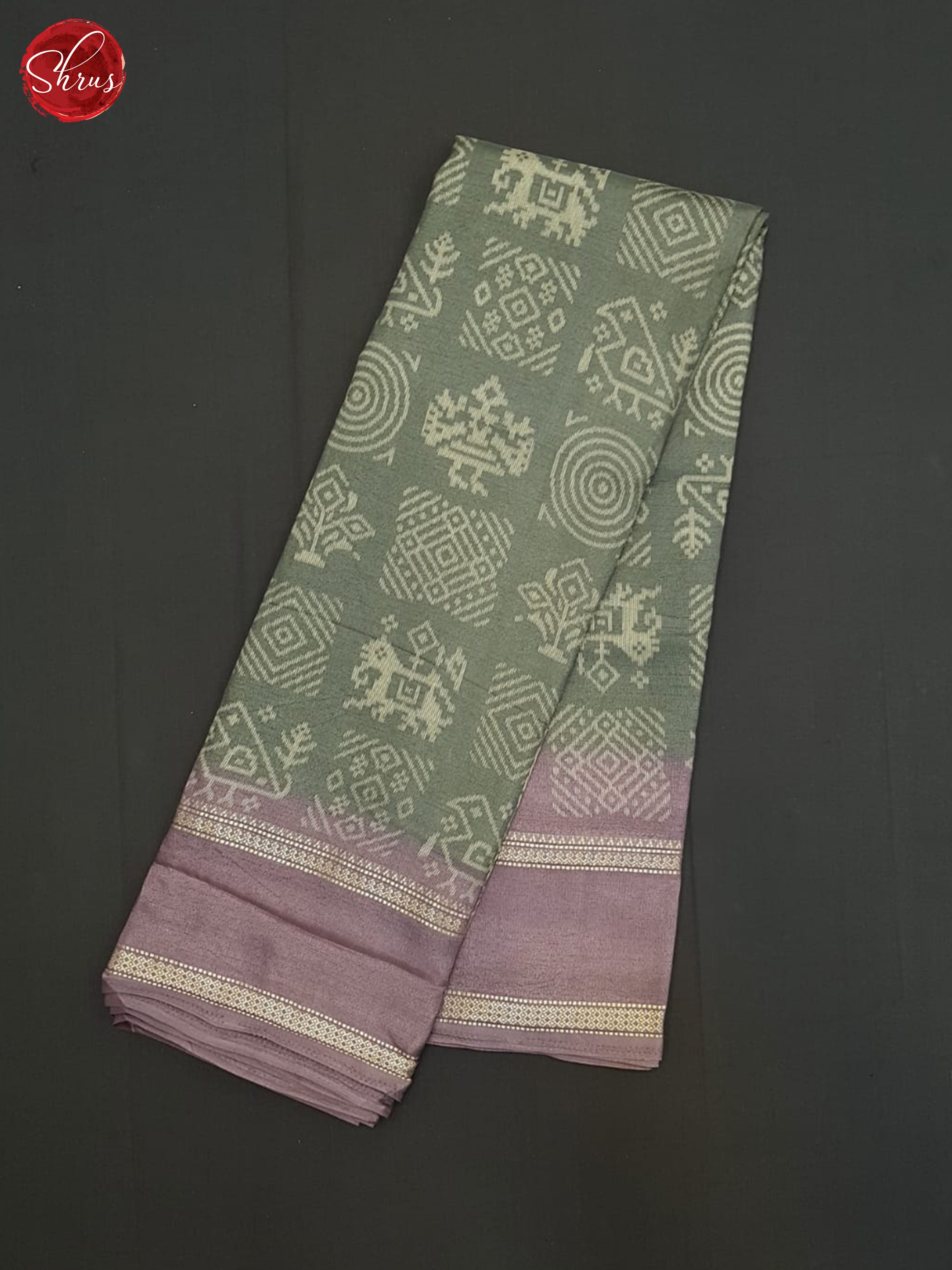 Grey And Dusty Lavender- Semi Crepe Saree - Shop on ShrusEternity.com