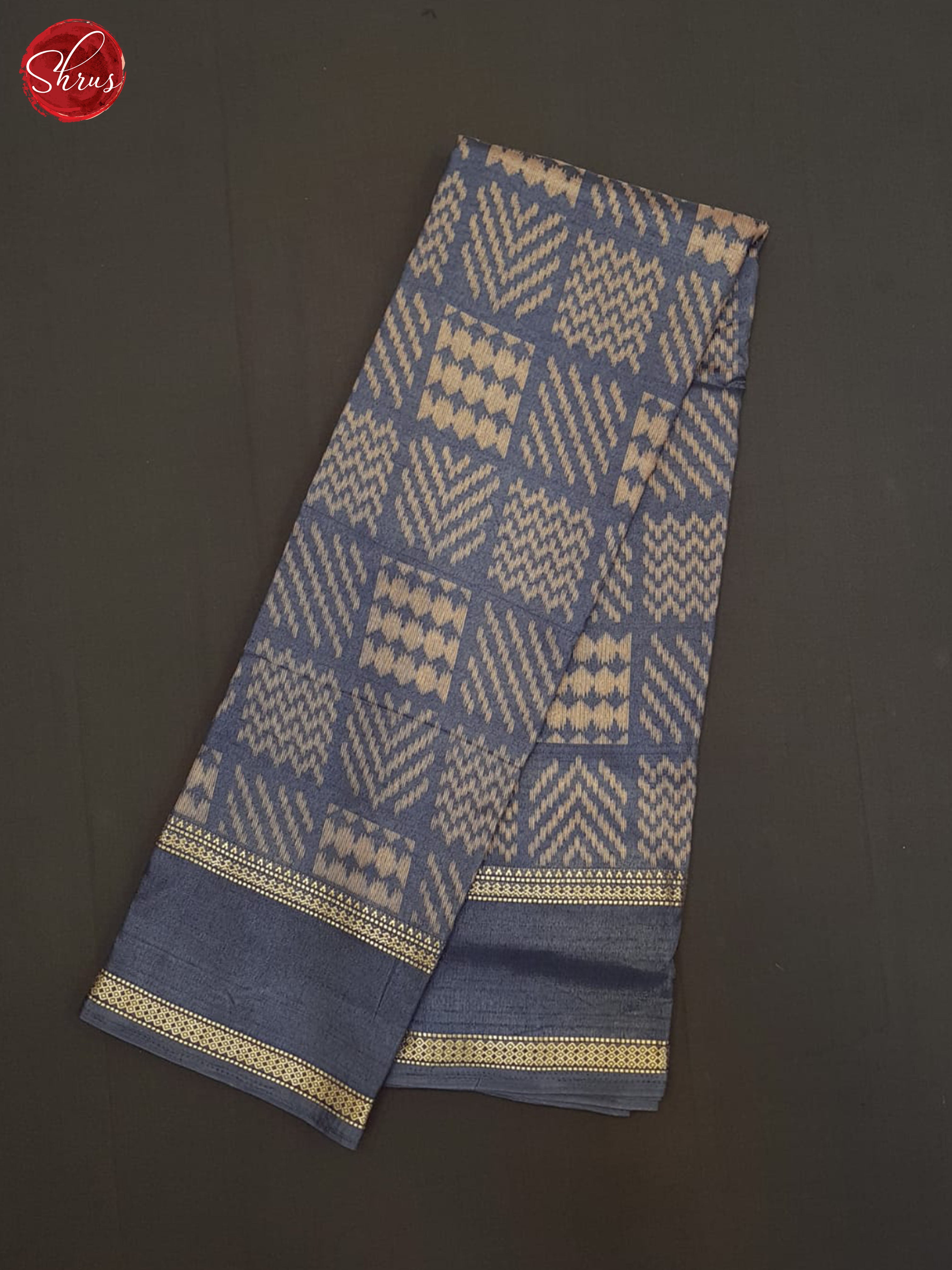 Blueish Grey(single tone)-Semi crepe saree - Shop on ShrusEternity.com