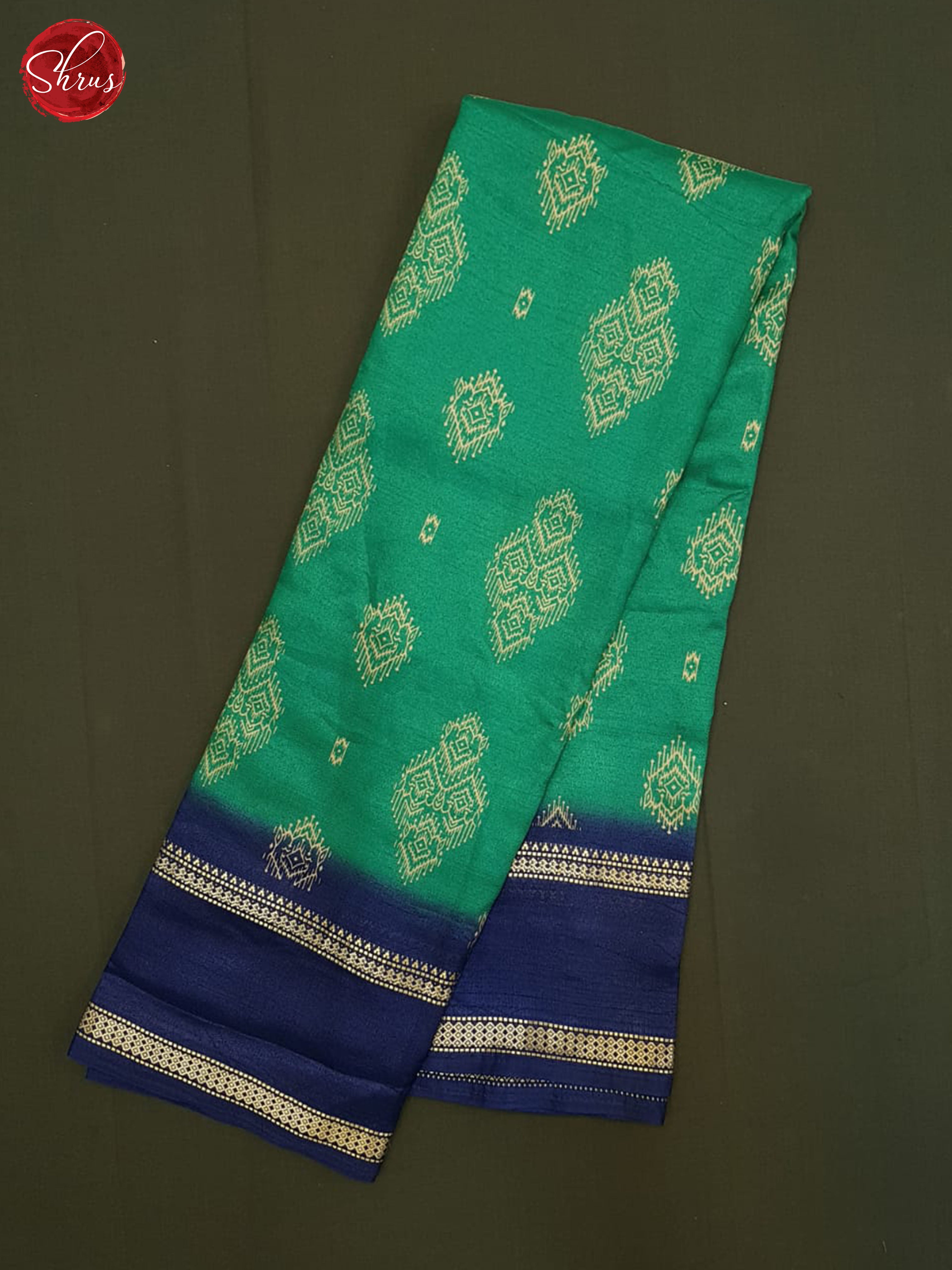 Green And Blue-Semi Crepe Saree - Shop on ShrusEternity.com