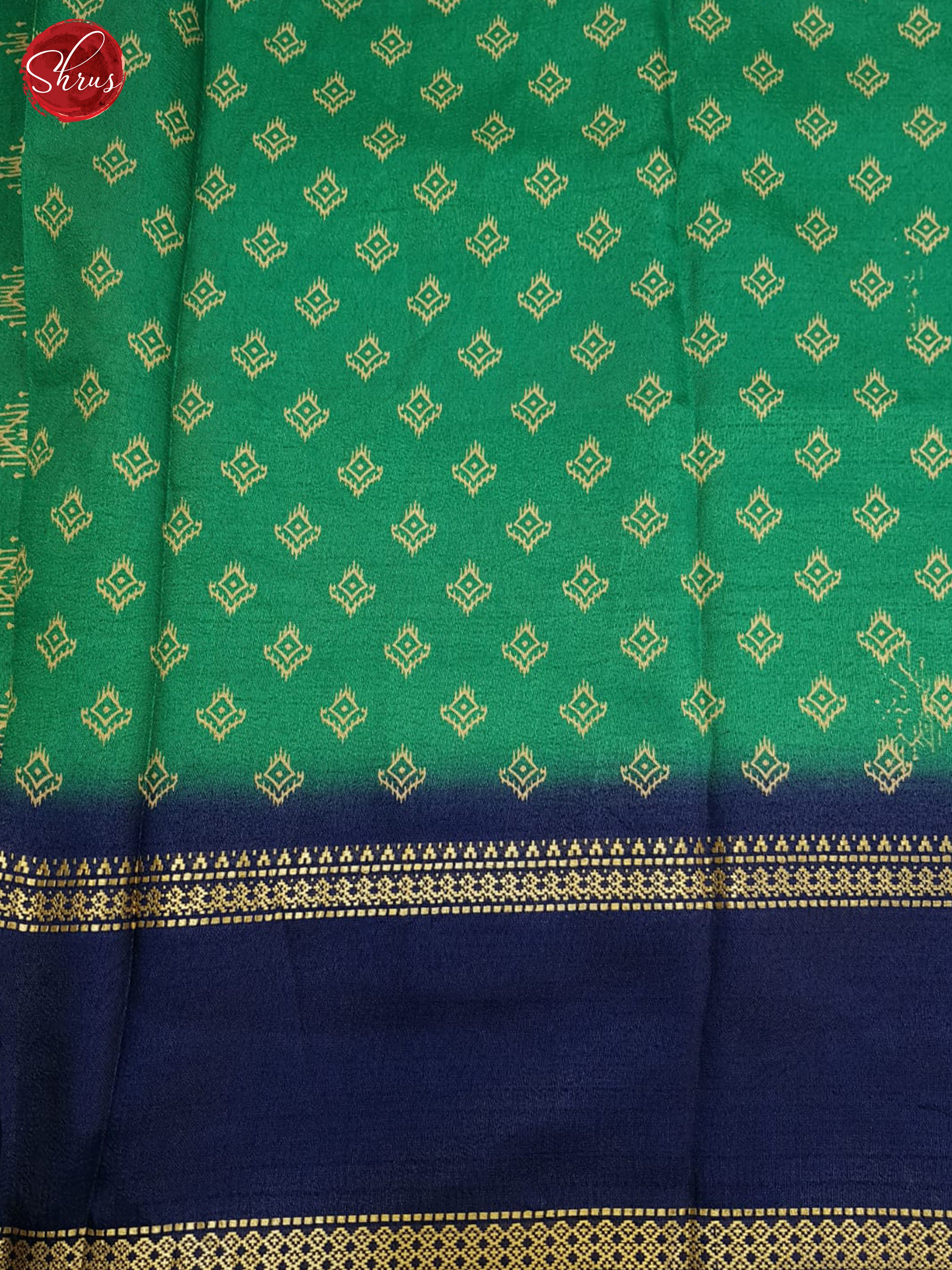 Green And Blue-Semi Crepe Saree - Shop on ShrusEternity.com