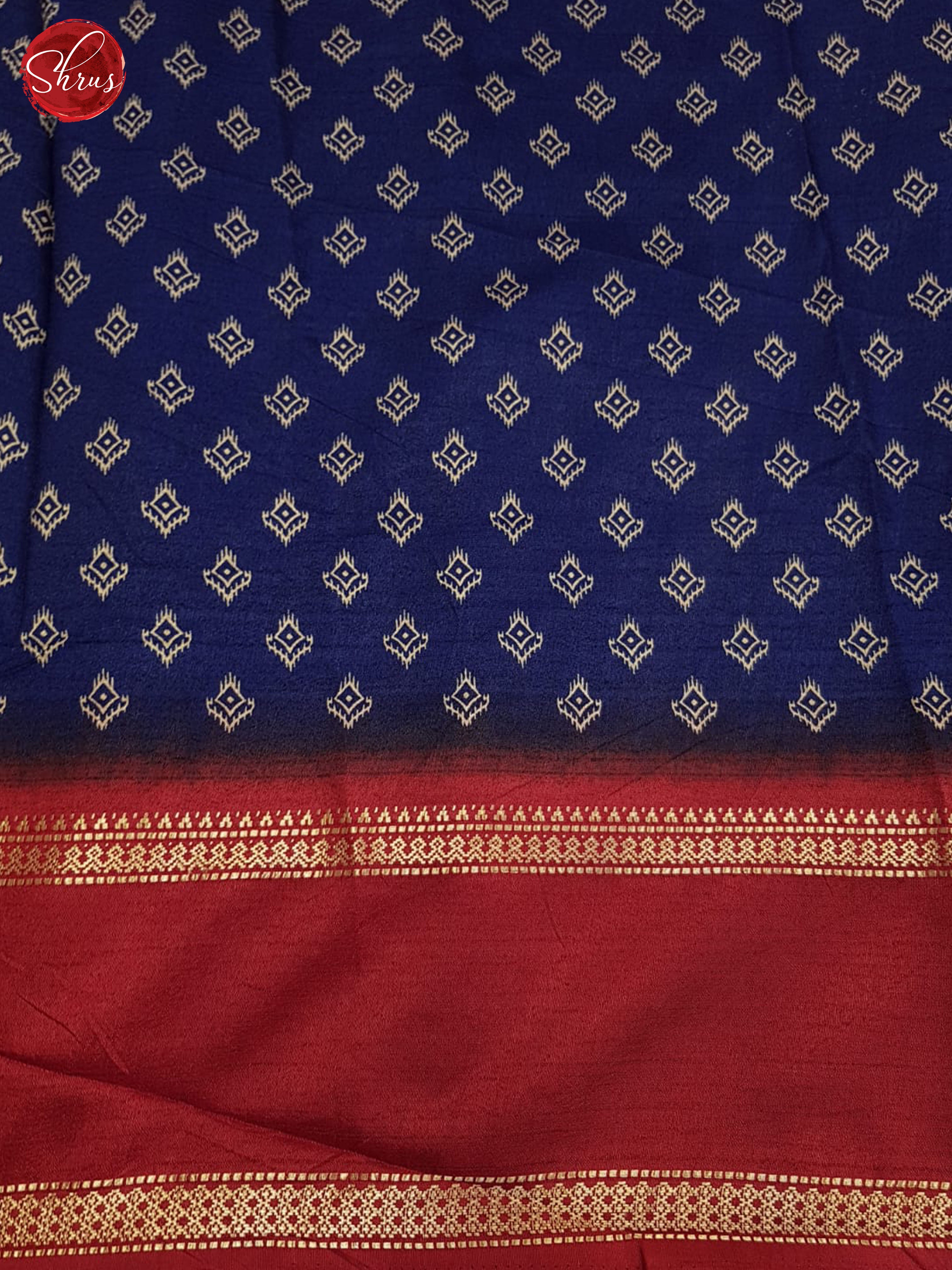 Blue And Red- Semi crepe saree - Shop on ShrusEternity.com