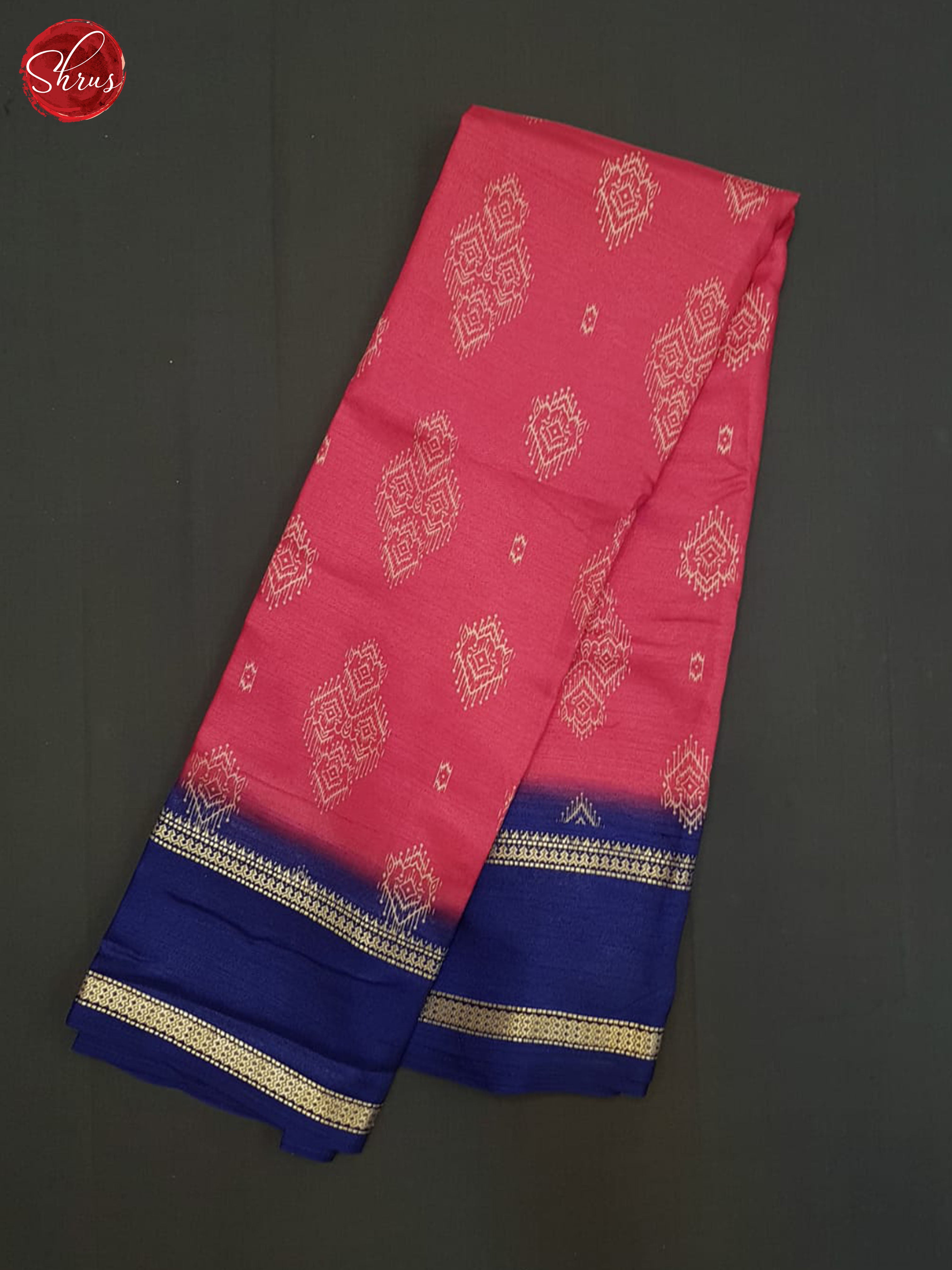 Pink And Blue-Semi crepe saree - Shop on ShrusEternity.com