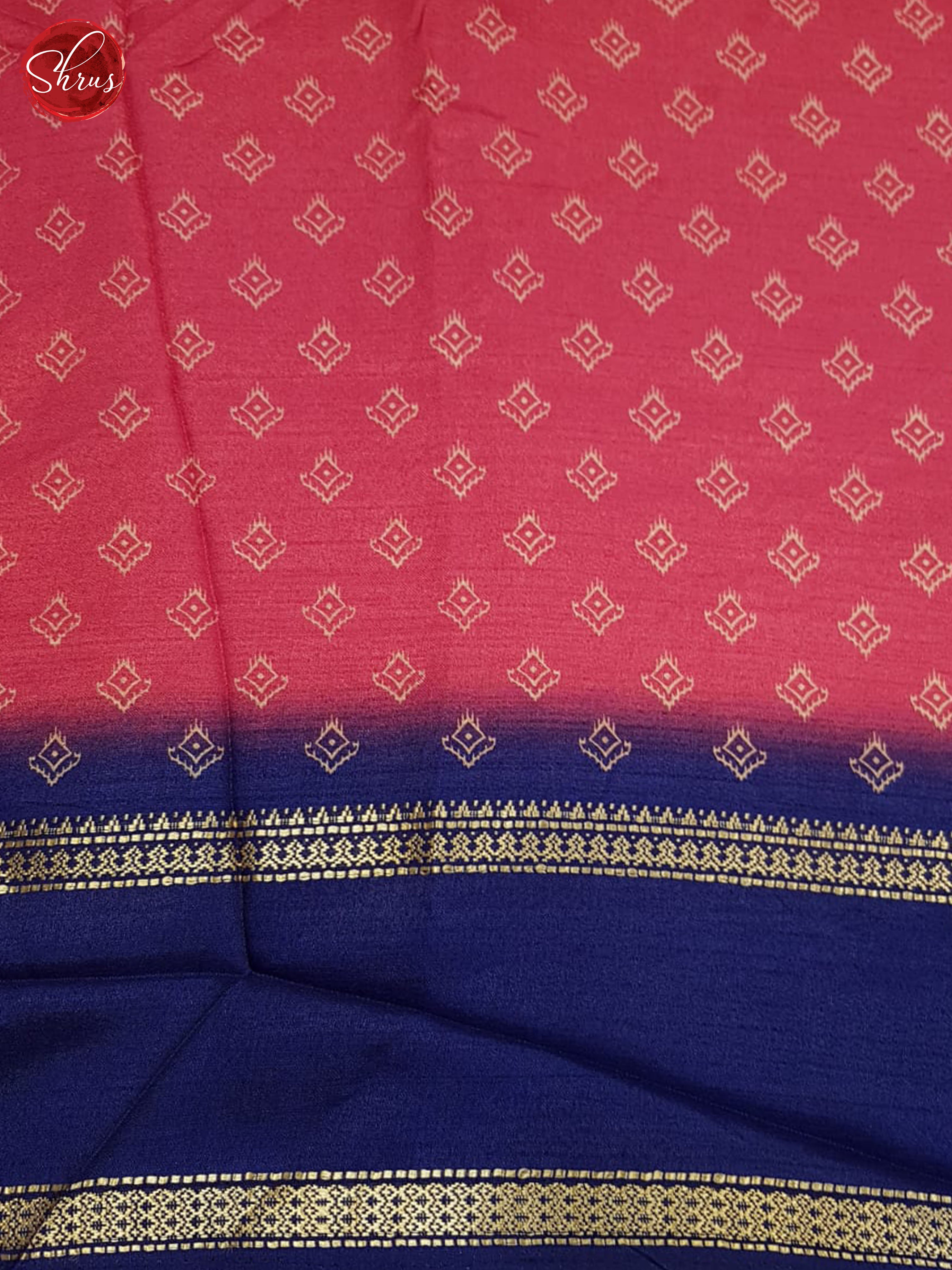 Pink And Blue-Semi crepe saree - Shop on ShrusEternity.com