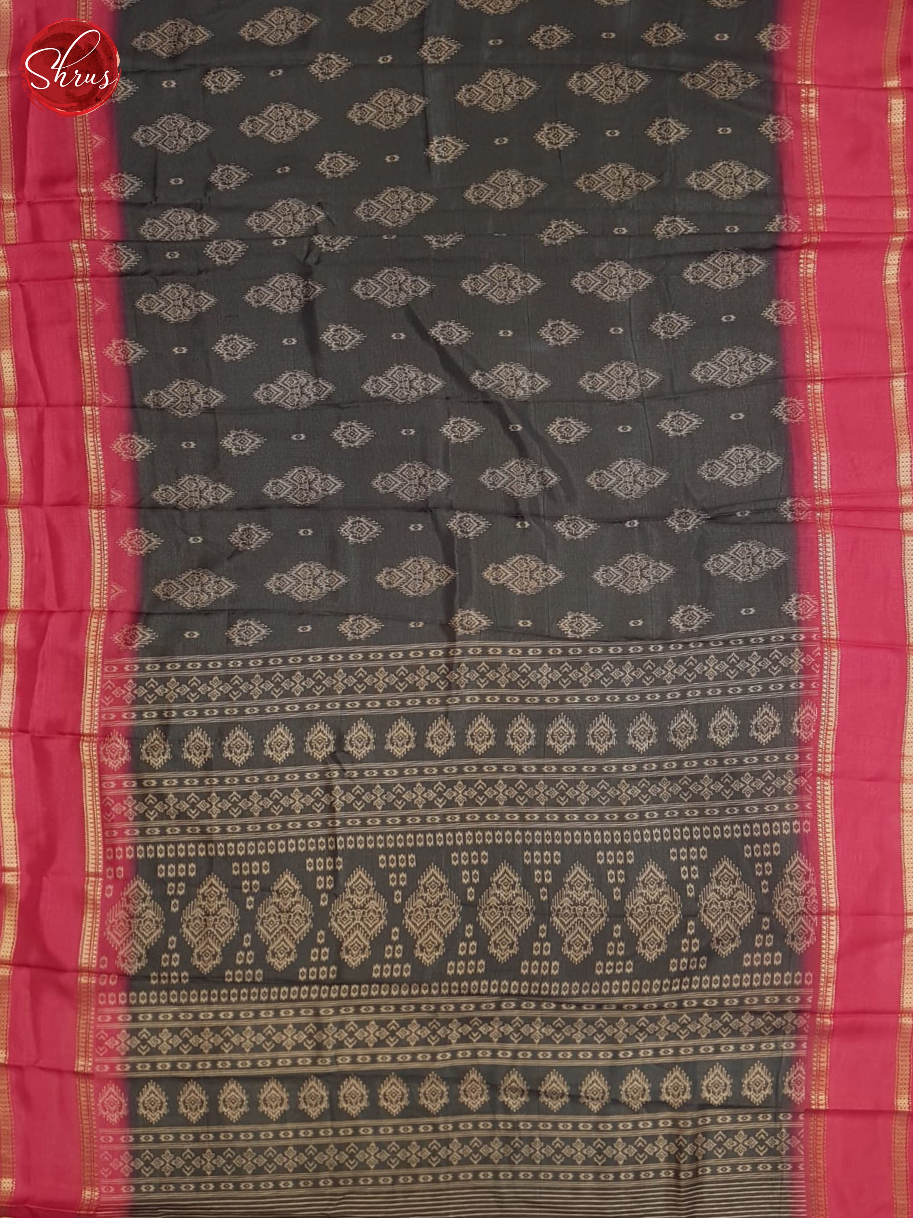 Grey And Pink- Semi Crepe Saree - Shop on ShrusEternity.com