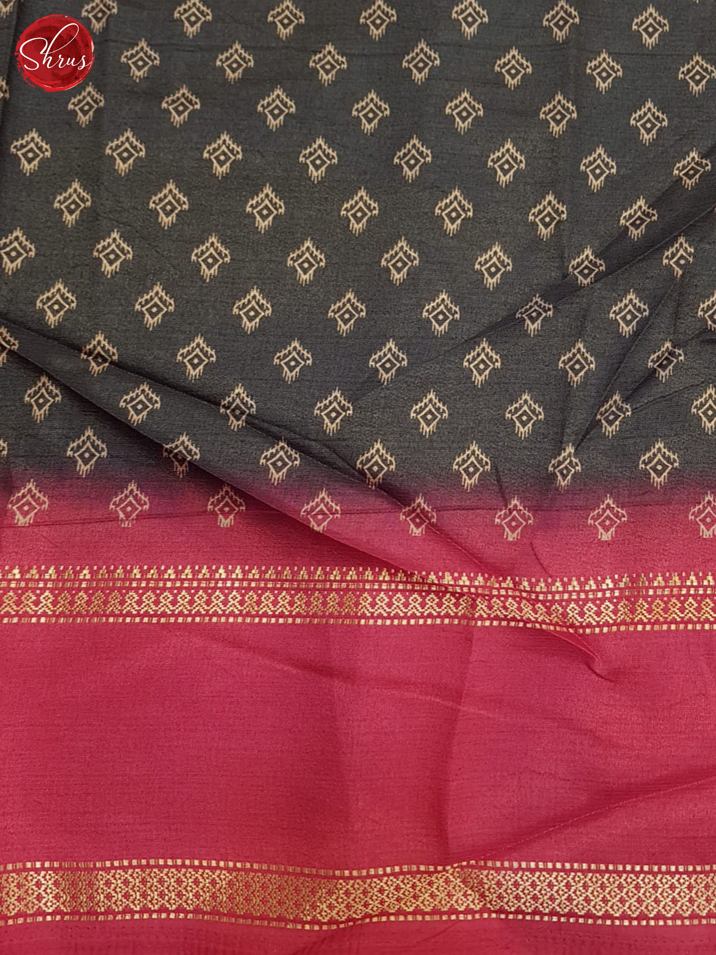 Grey And Pink- Semi Crepe Saree - Shop on ShrusEternity.com