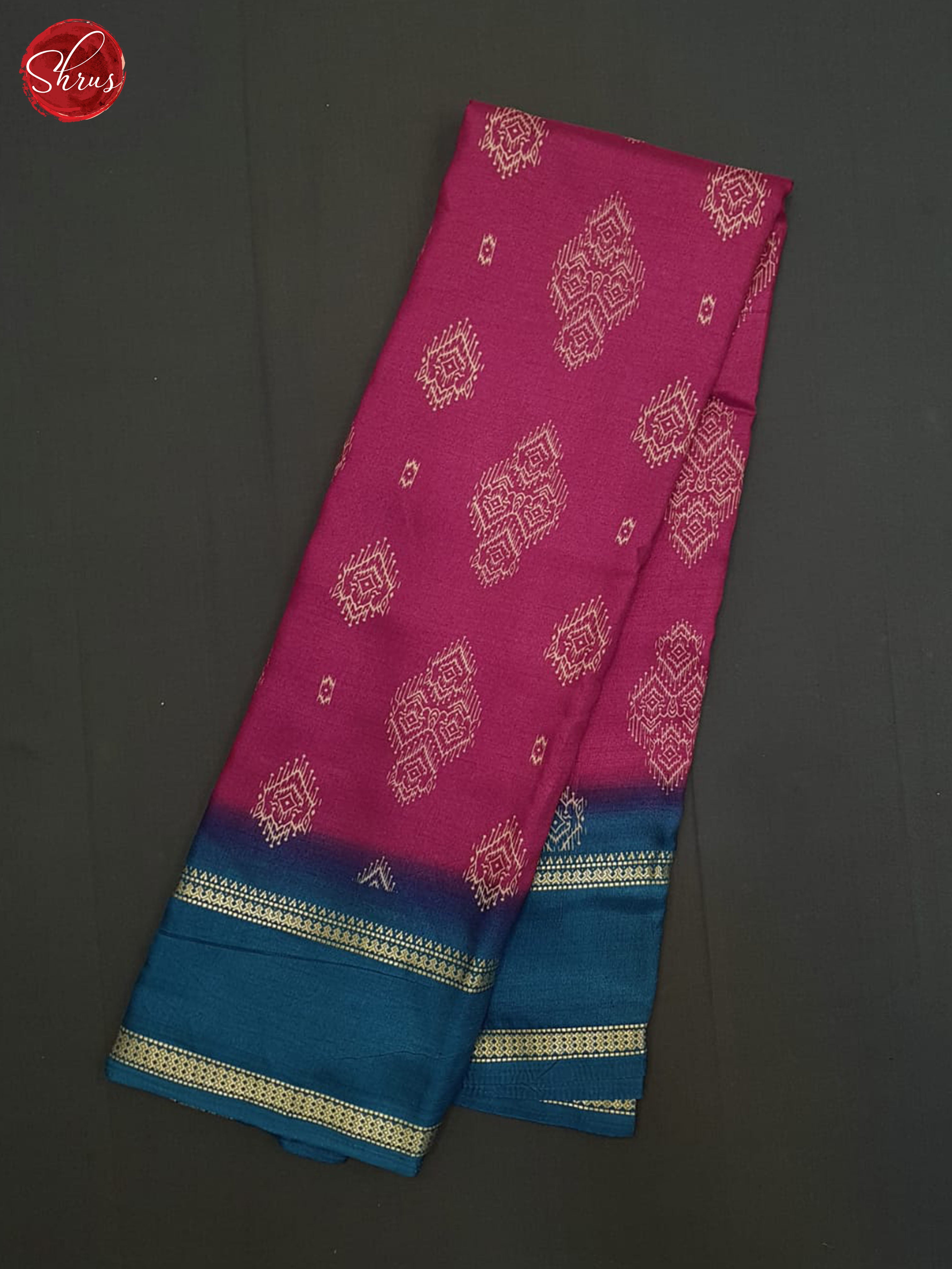 Pink And Blue- Semi Crepe Saree - Shop on ShrusEternity.com