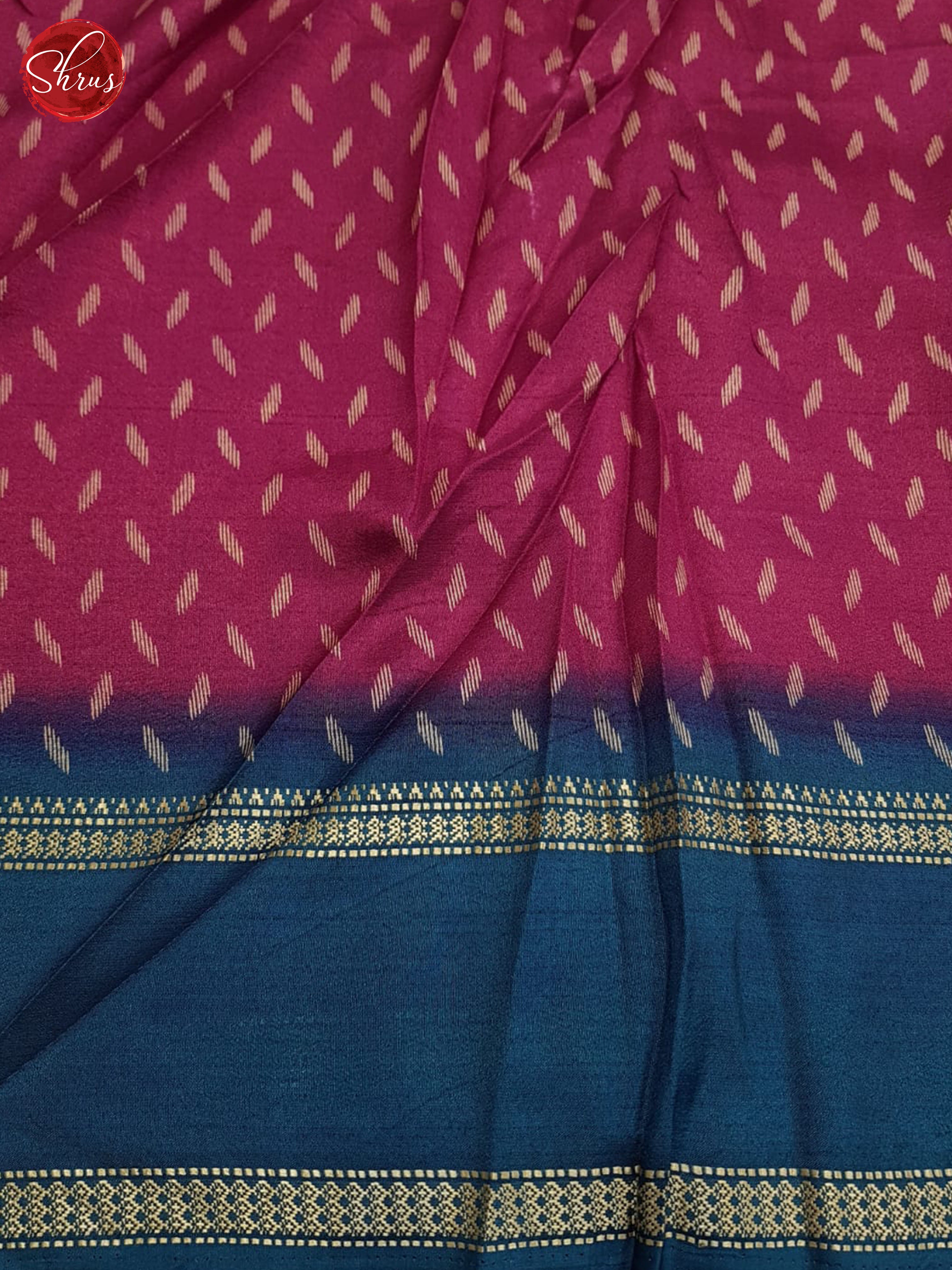 Pink And Blue- Semi Crepe Saree - Shop on ShrusEternity.com