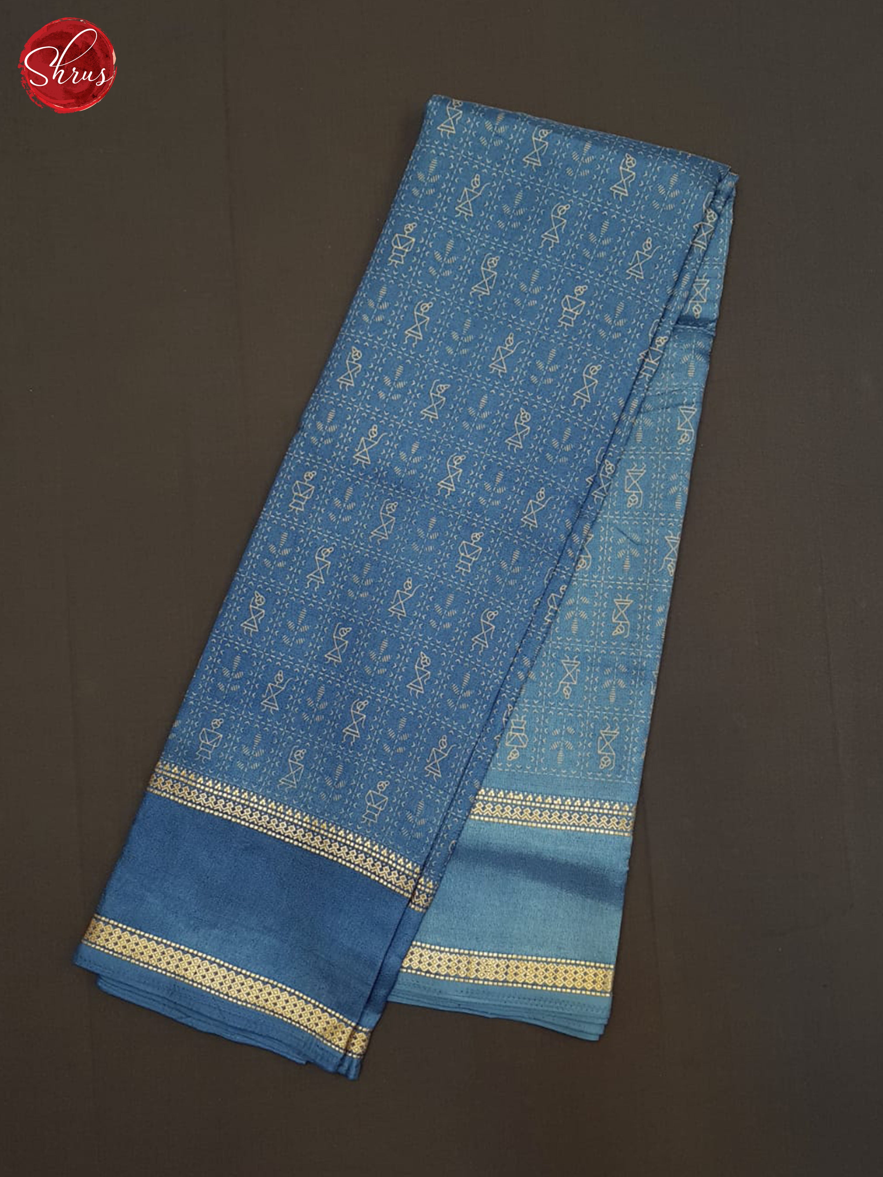 Blue(single tone)- semi crepe saree - Shop on ShrusEternity.com