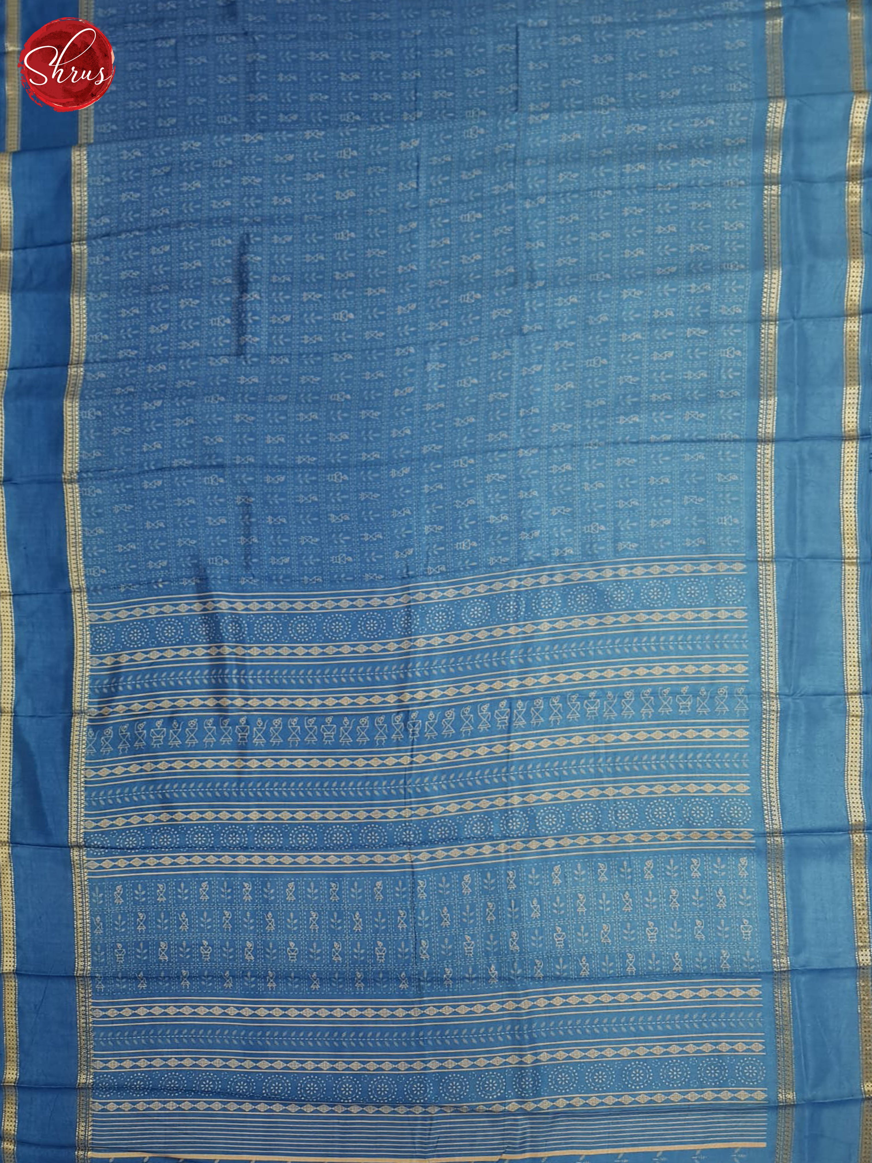 Blue(single tone)- semi crepe saree - Shop on ShrusEternity.com