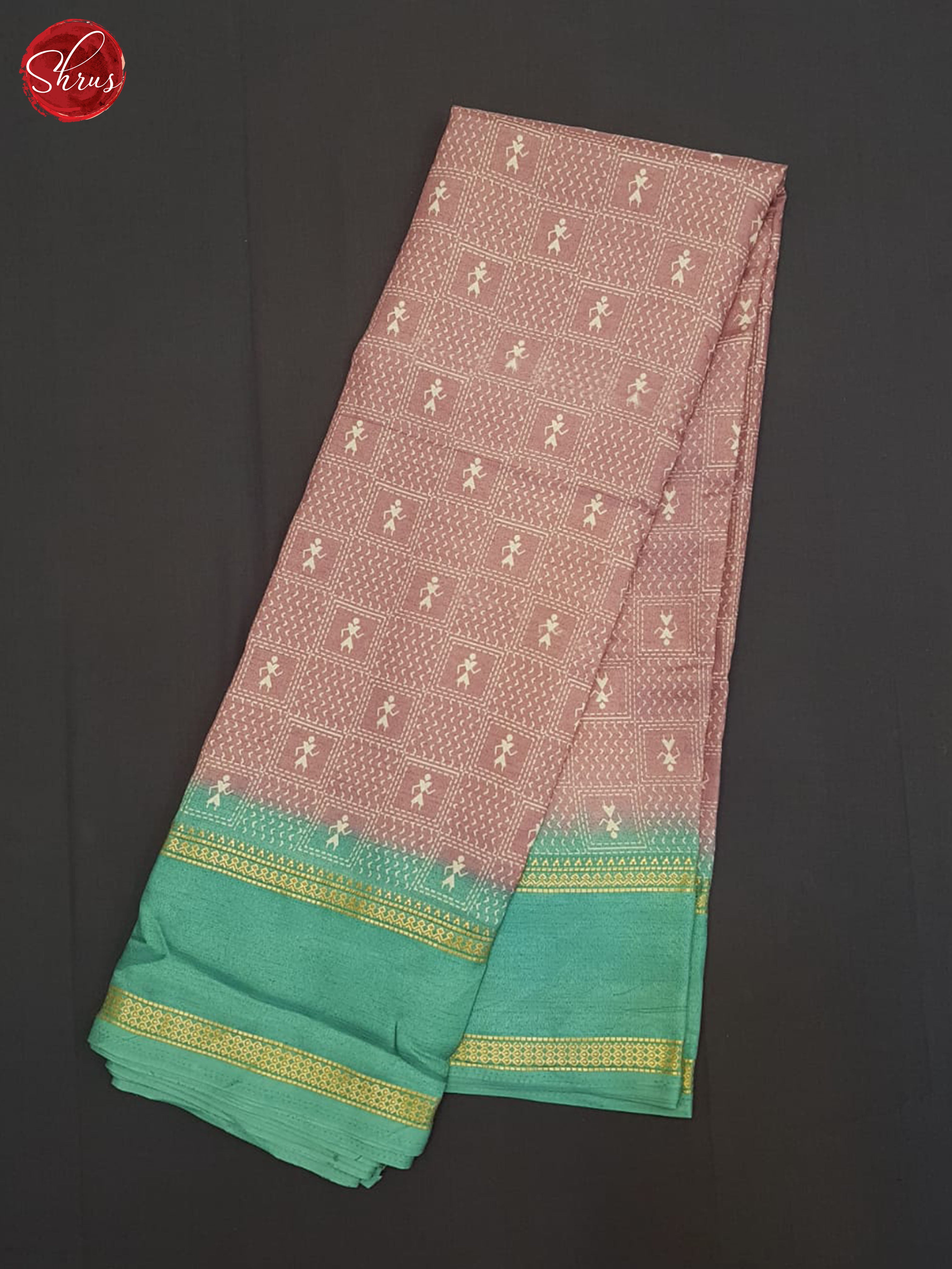 Mauve And Green- Semi Crepe Saree - Shop on ShrusEternity.com