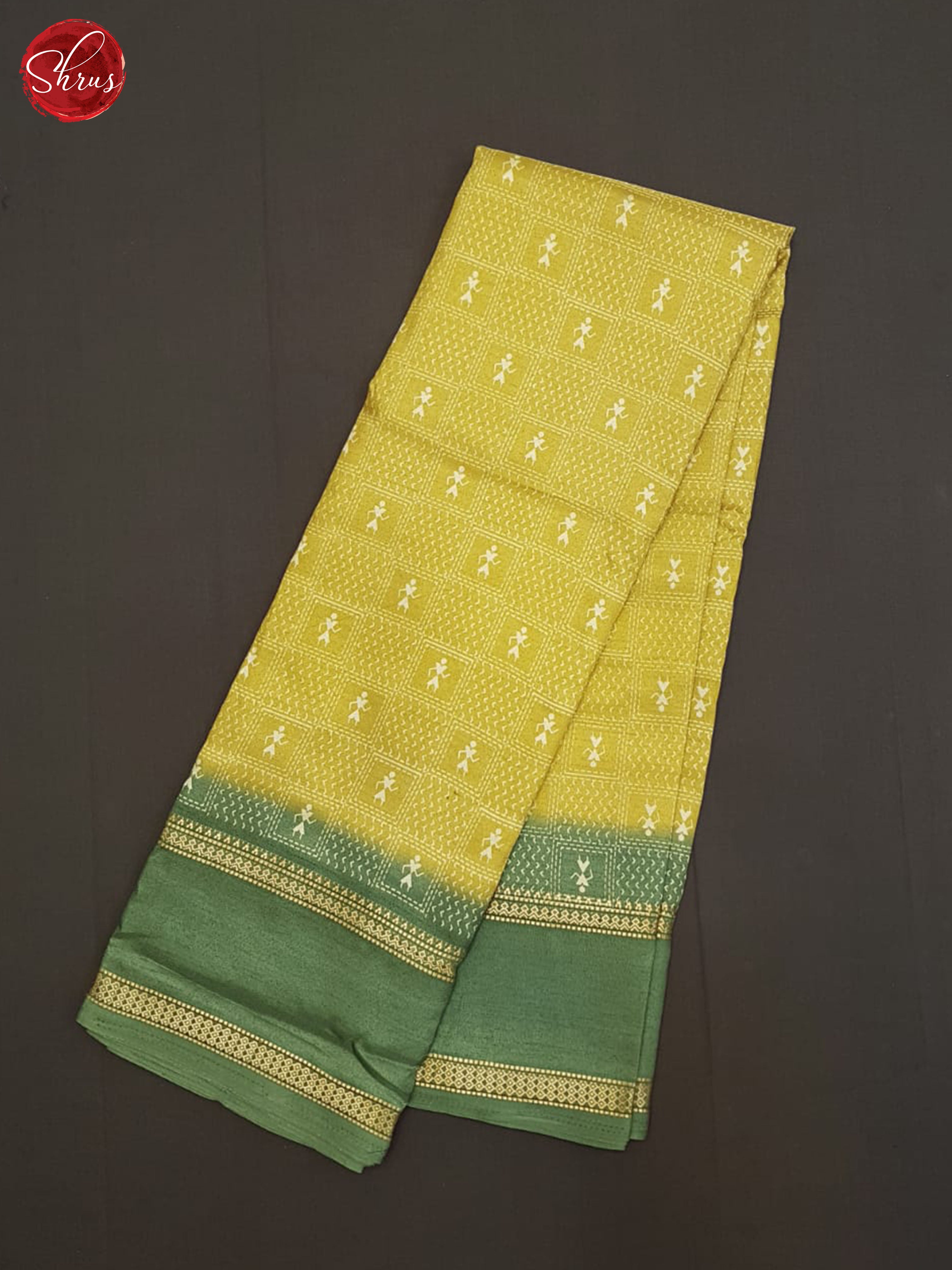 Yellow And Green-semi crepe saree - Shop on ShrusEternity.com