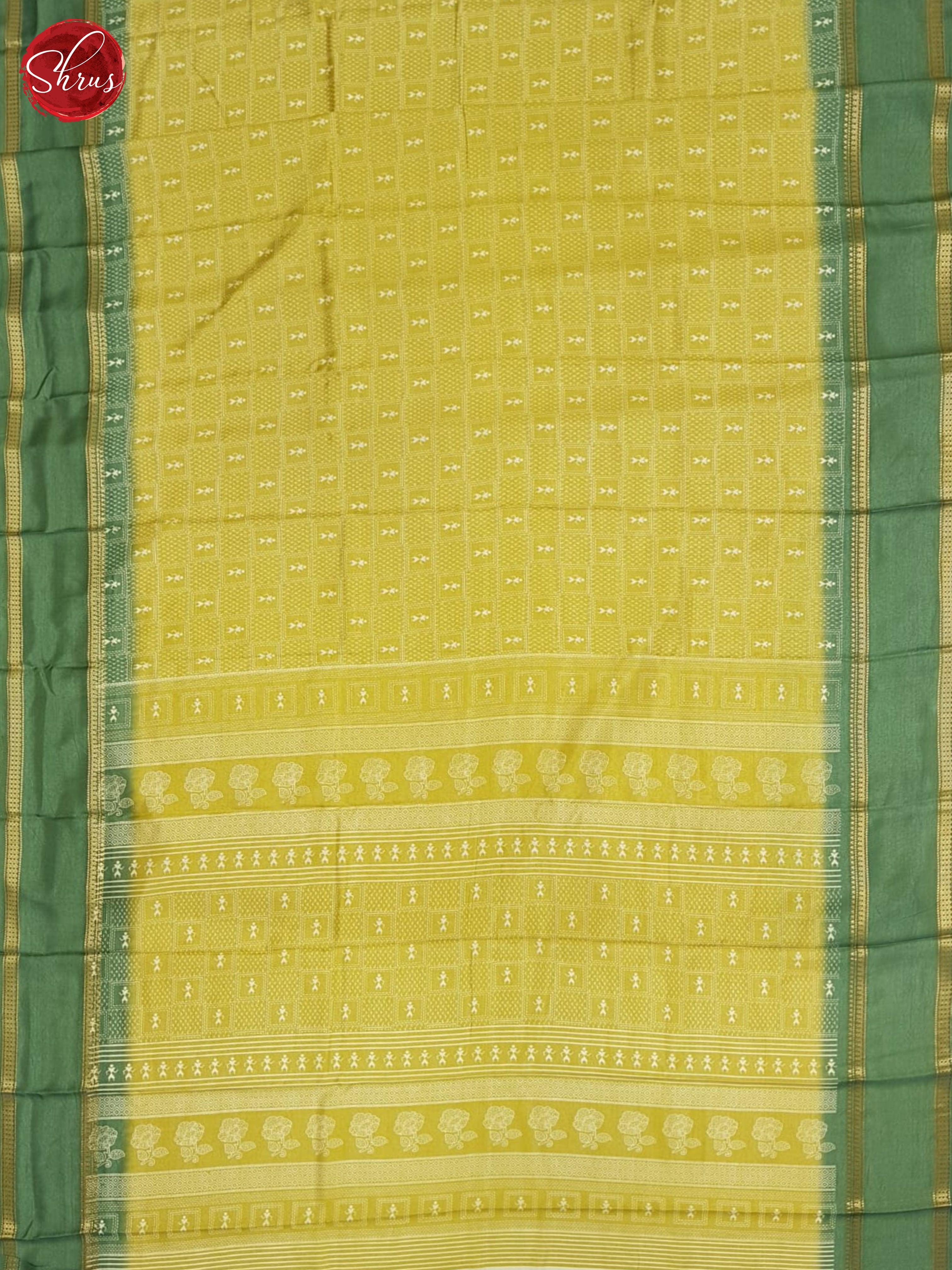 Yellow And Green-semi crepe saree - Shop on ShrusEternity.com