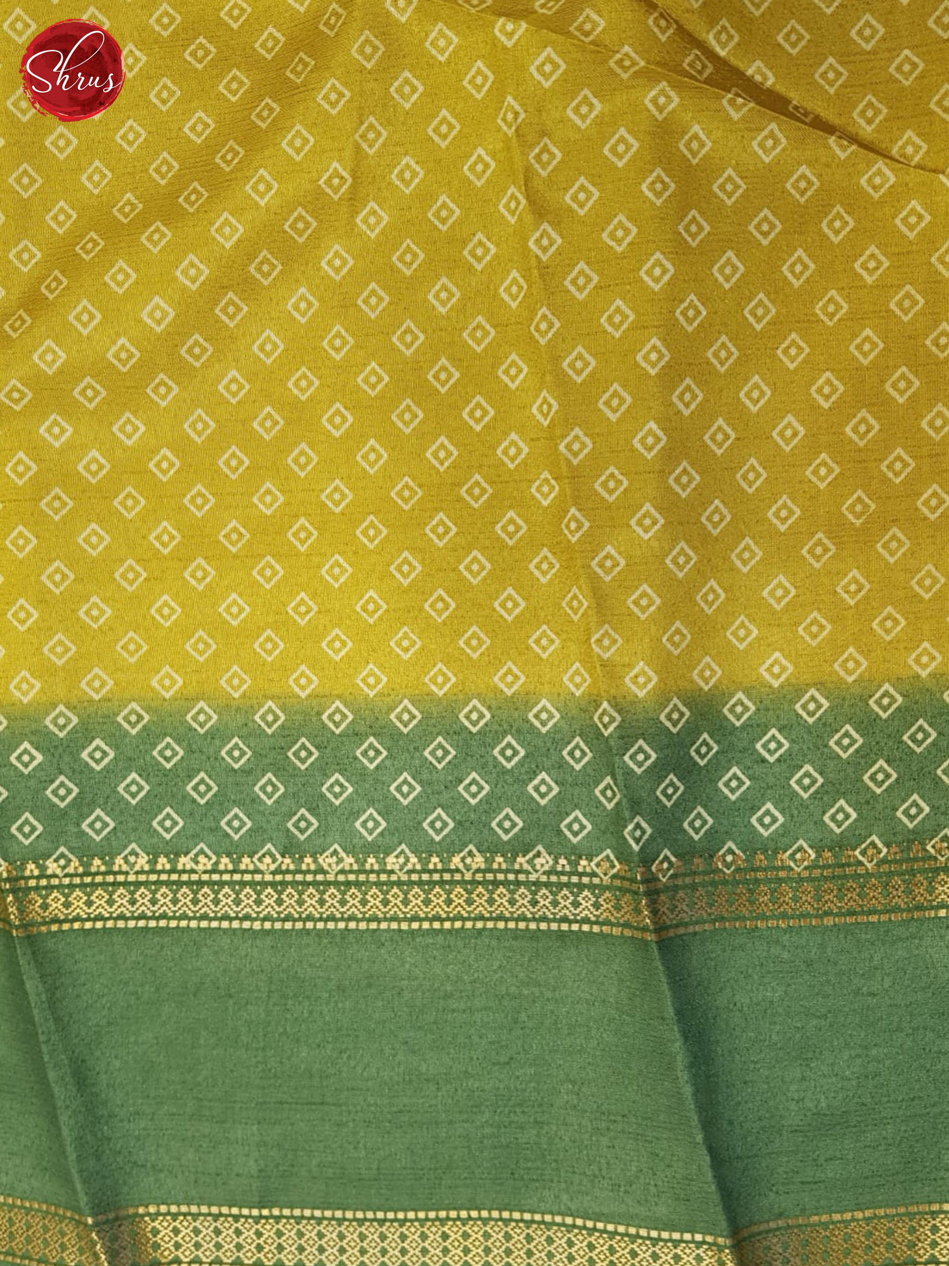 Yellow And Green-semi crepe saree - Shop on ShrusEternity.com