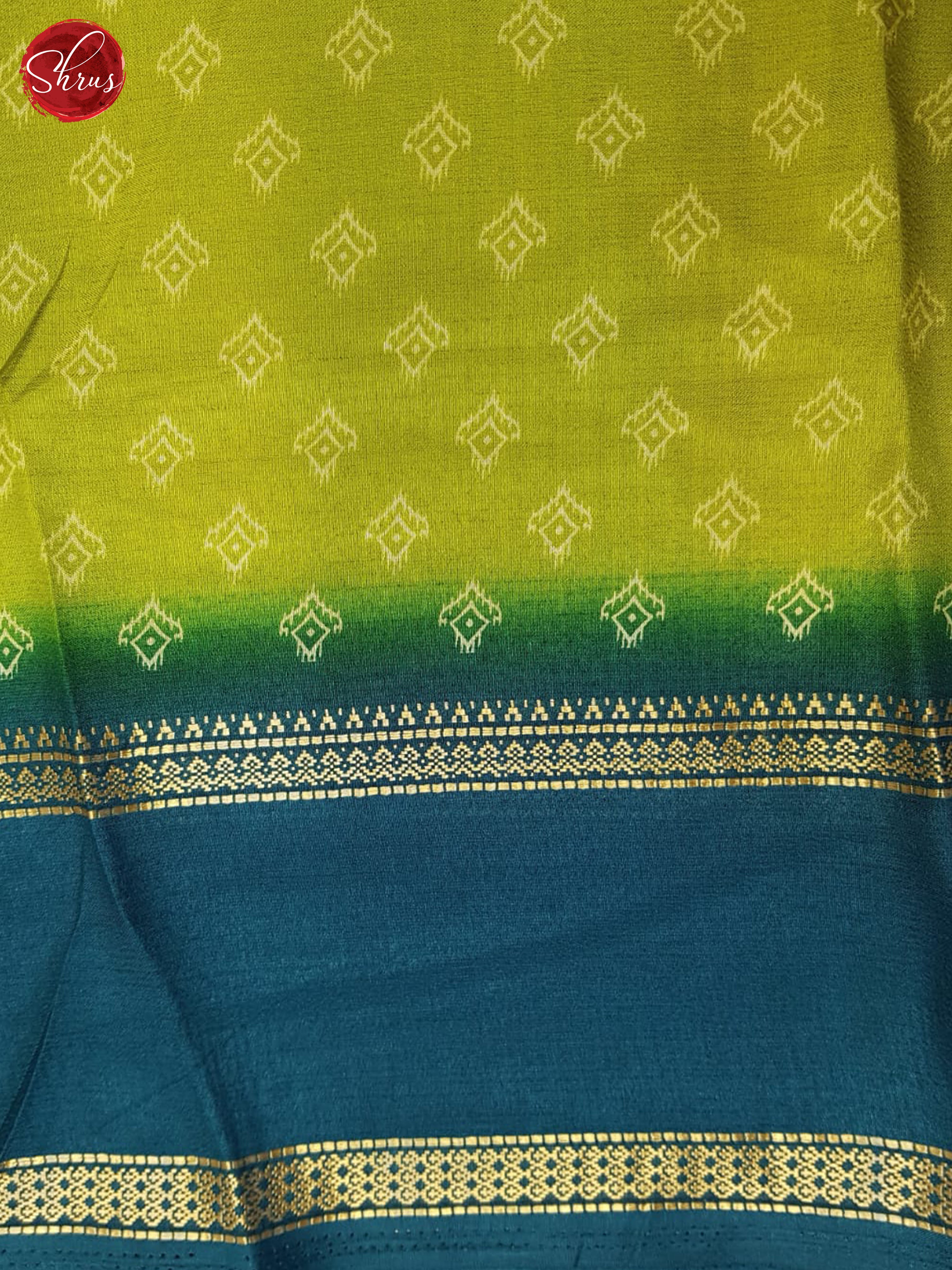 Green And Blue- semi crepe saree - Shop on ShrusEternity.com