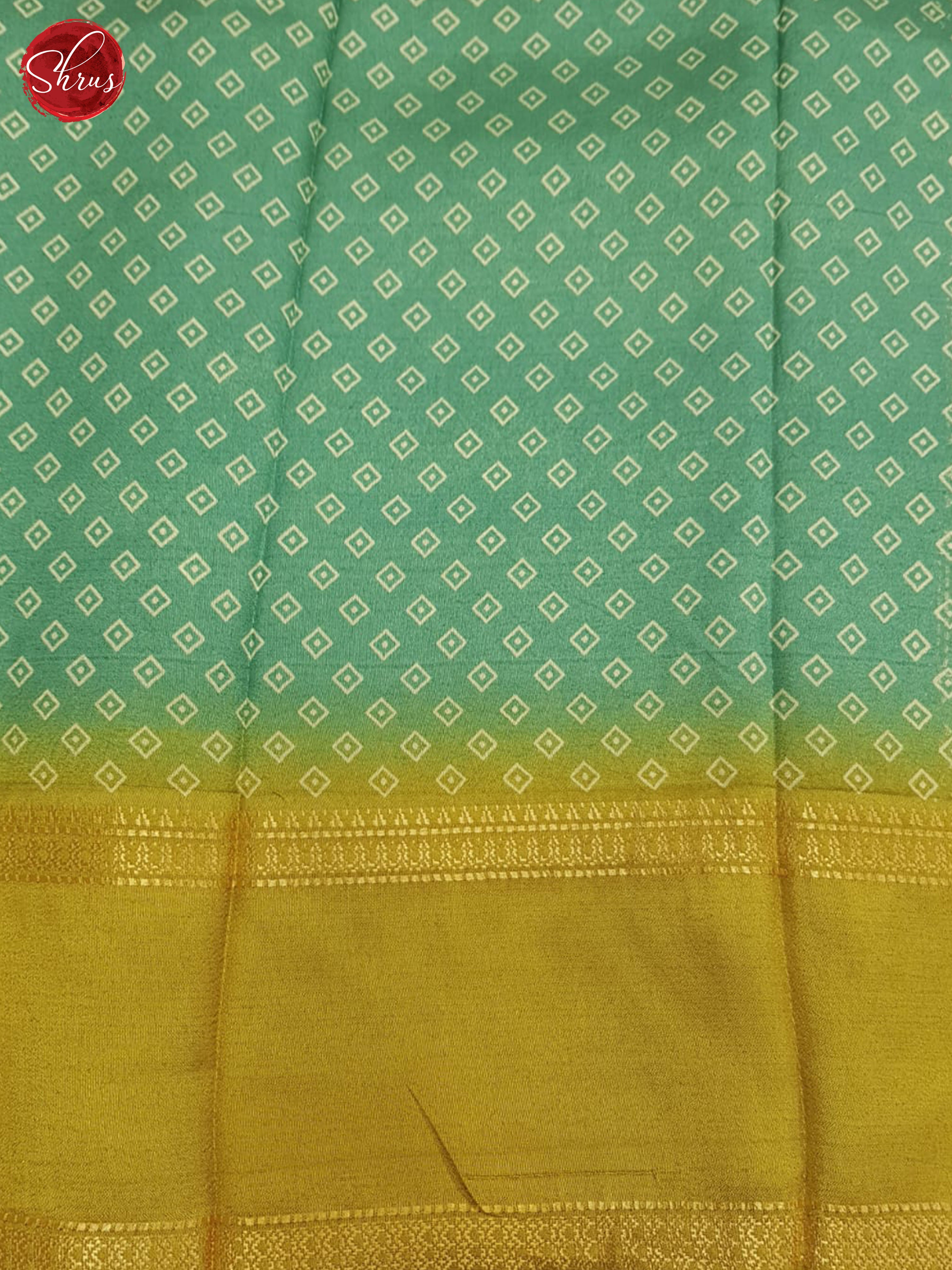 Green And Mustard- semi crepe saree - Shop on ShrusEternity.com