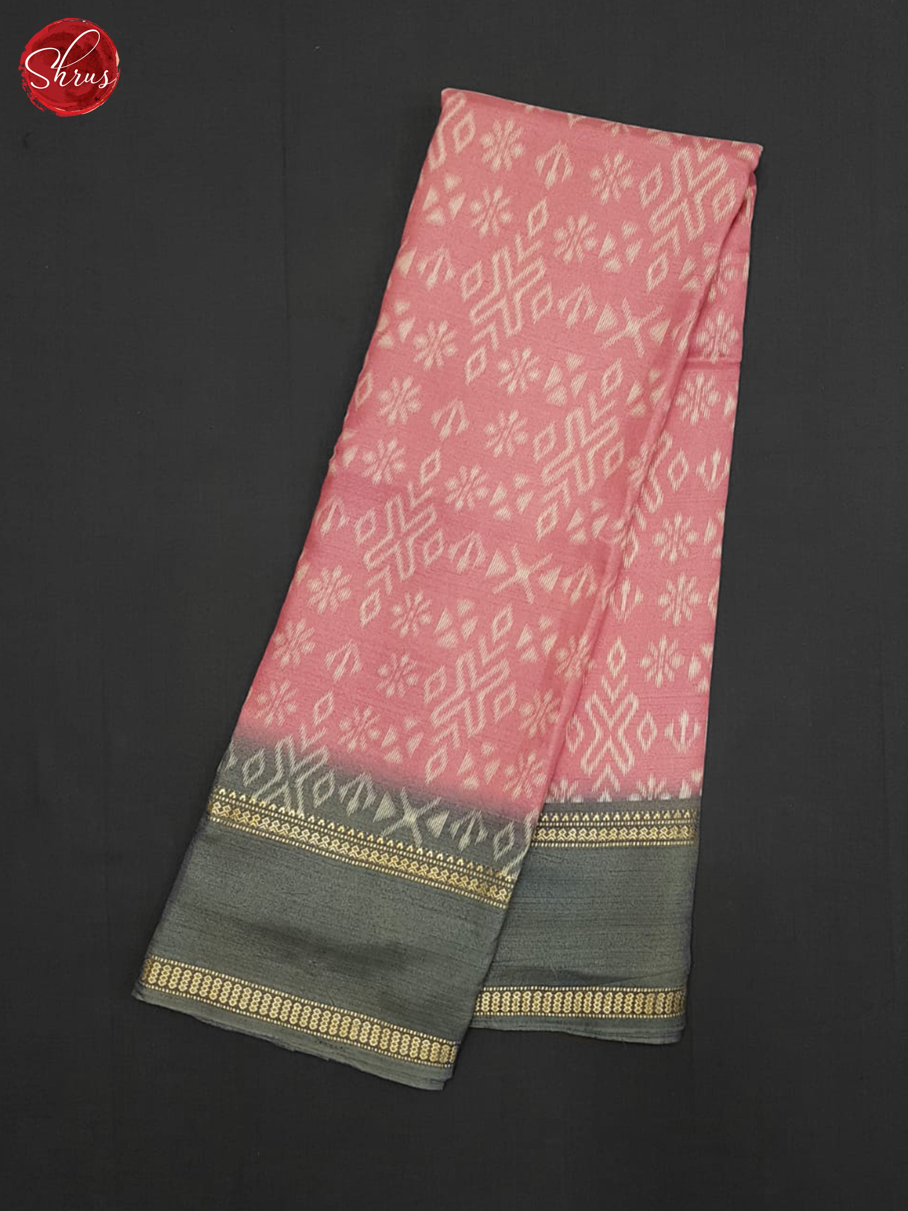 Pink And Grey- Semi crepe Saree - Shop on ShrusEternity.com