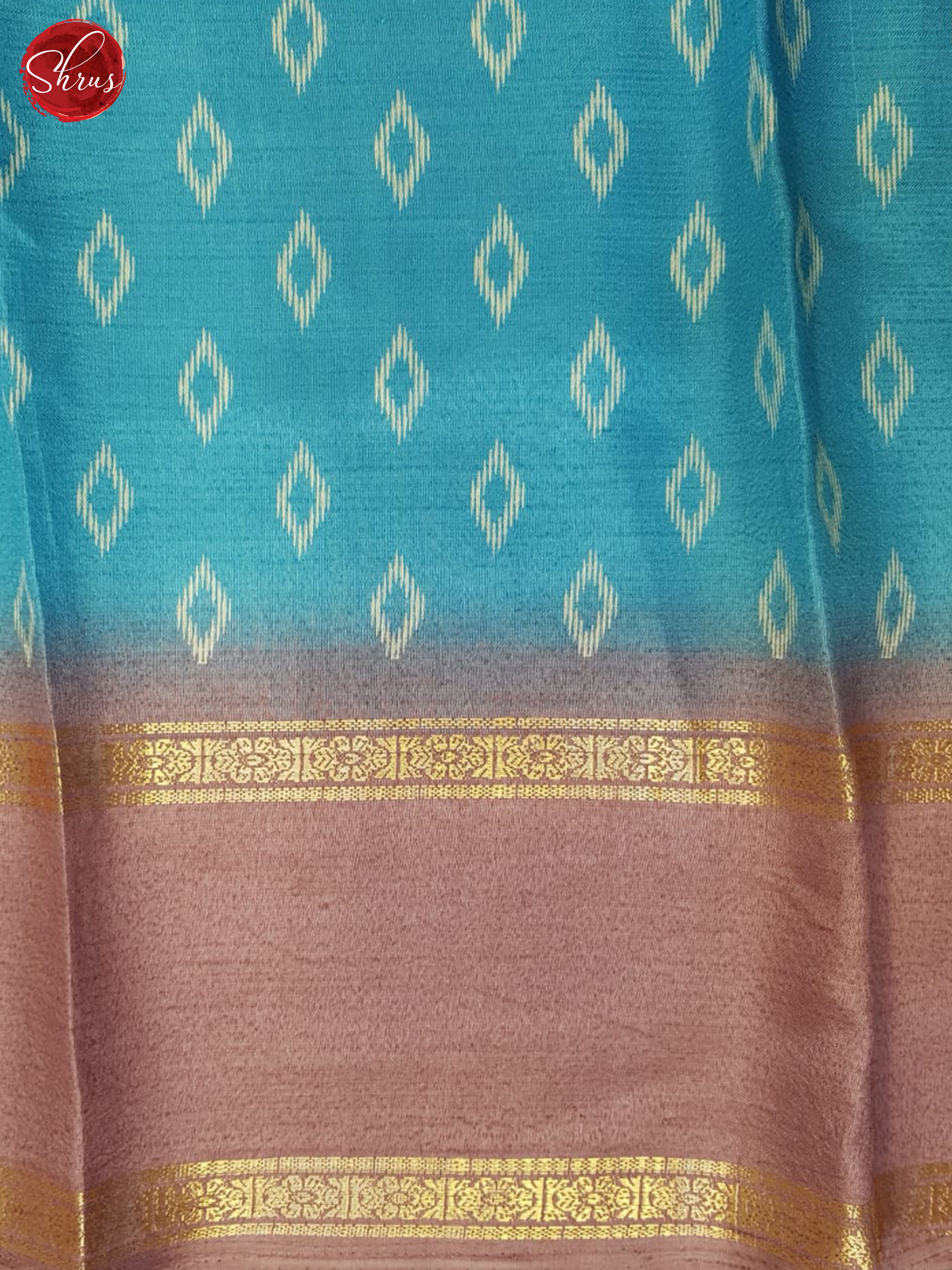 Blue And Dusty Onion Pink- Semi Crepe Saree - Shop on ShrusEternity.com