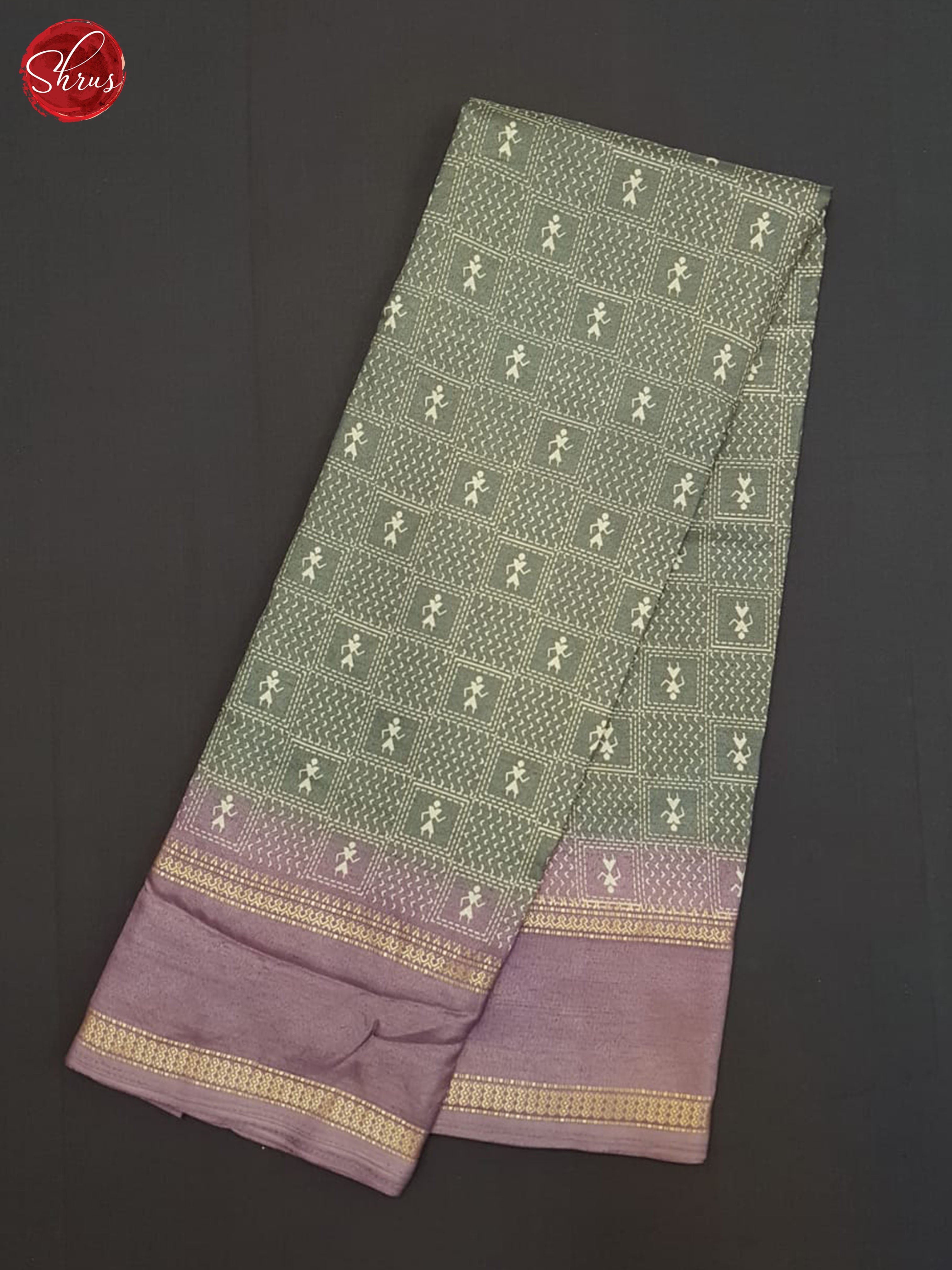 Grey And Dusty Lavender- Semi Crepe Saree - Shop on ShrusEternity.com