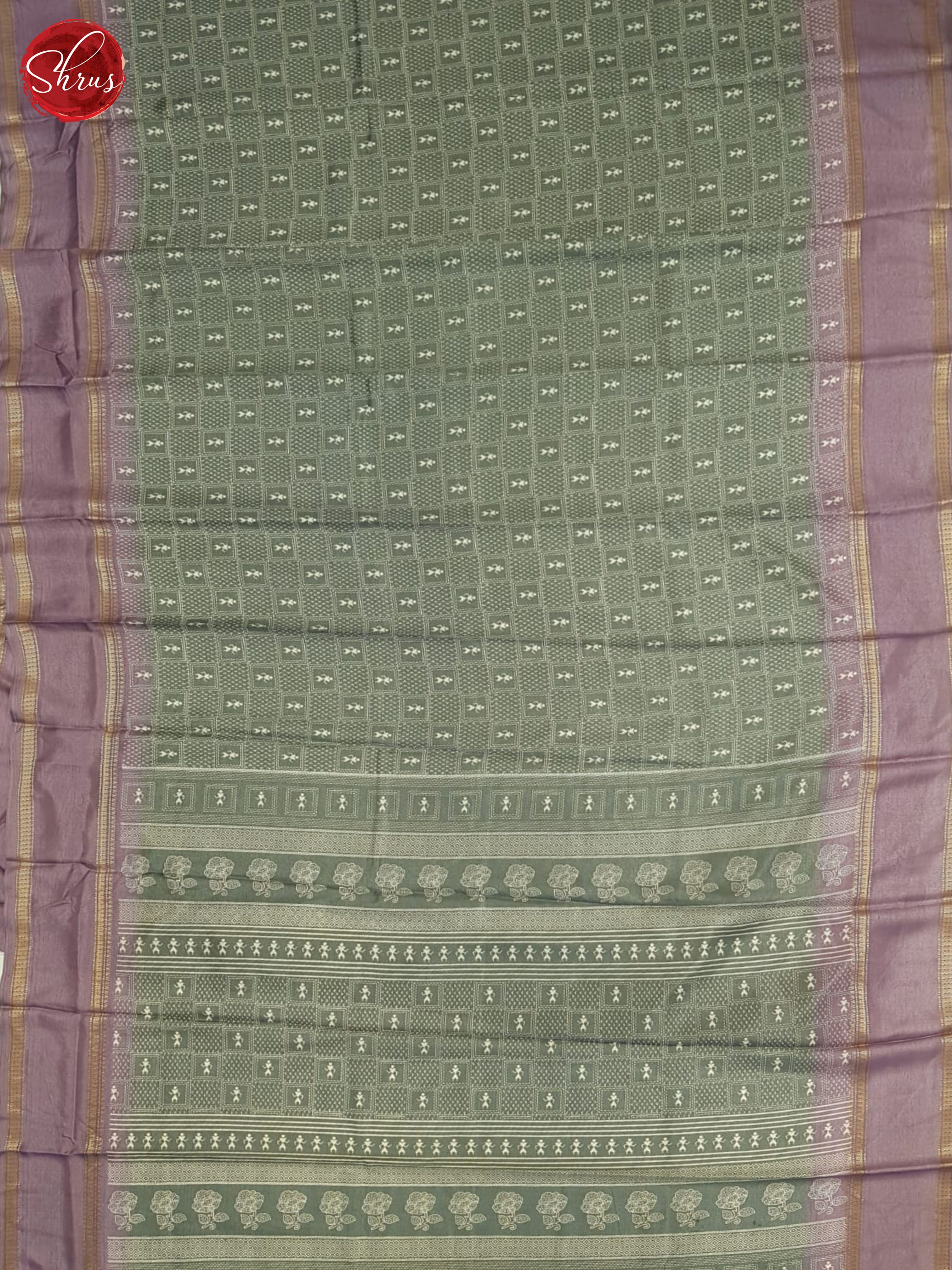 Grey And Dusty Lavender- Semi Crepe Saree - Shop on ShrusEternity.com