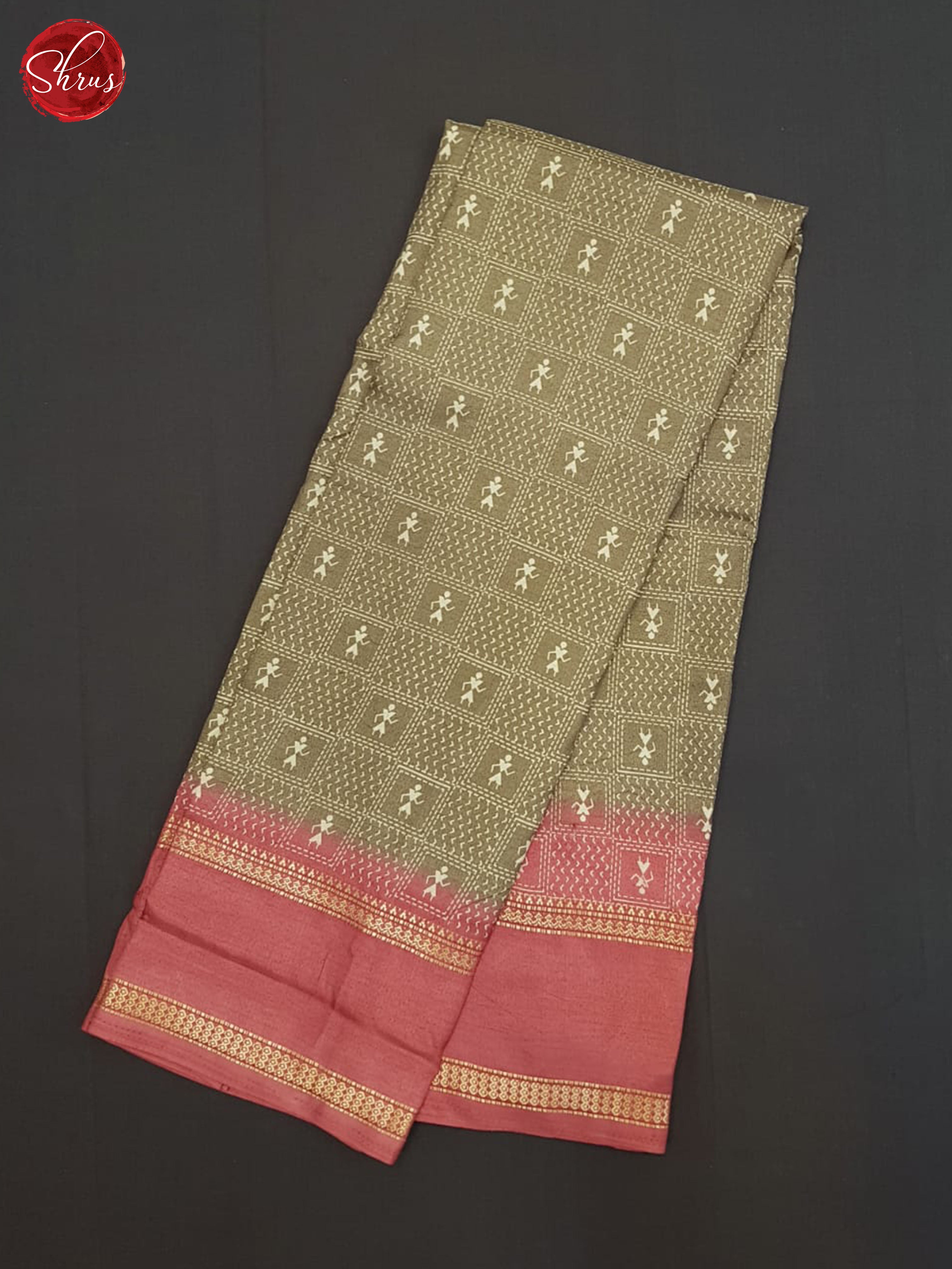 Brown And Pink-semi crepe saree - Shop on ShrusEternity.com