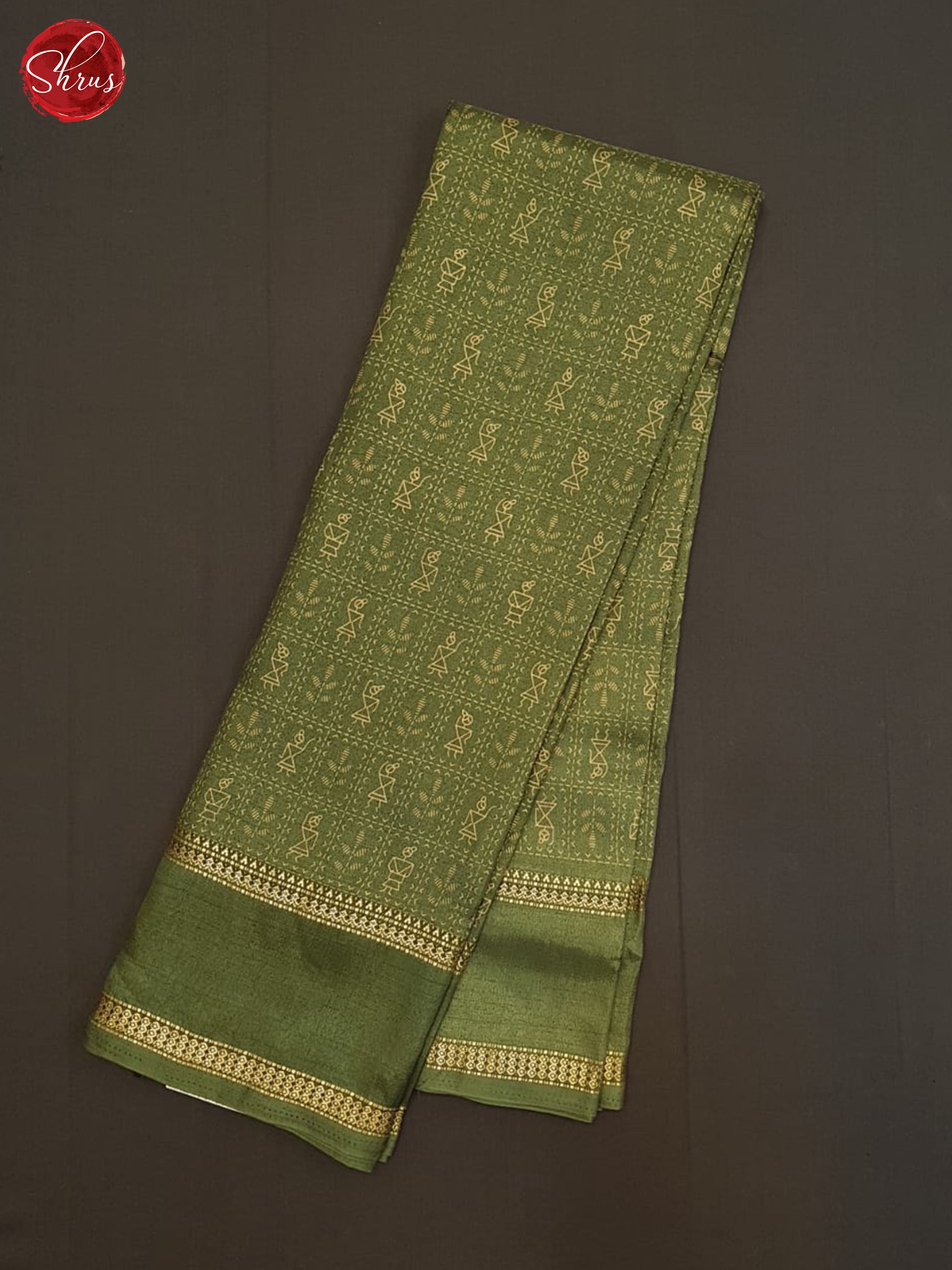 Green(single tone)- Semi crepe saree - Shop on ShrusEternity.com