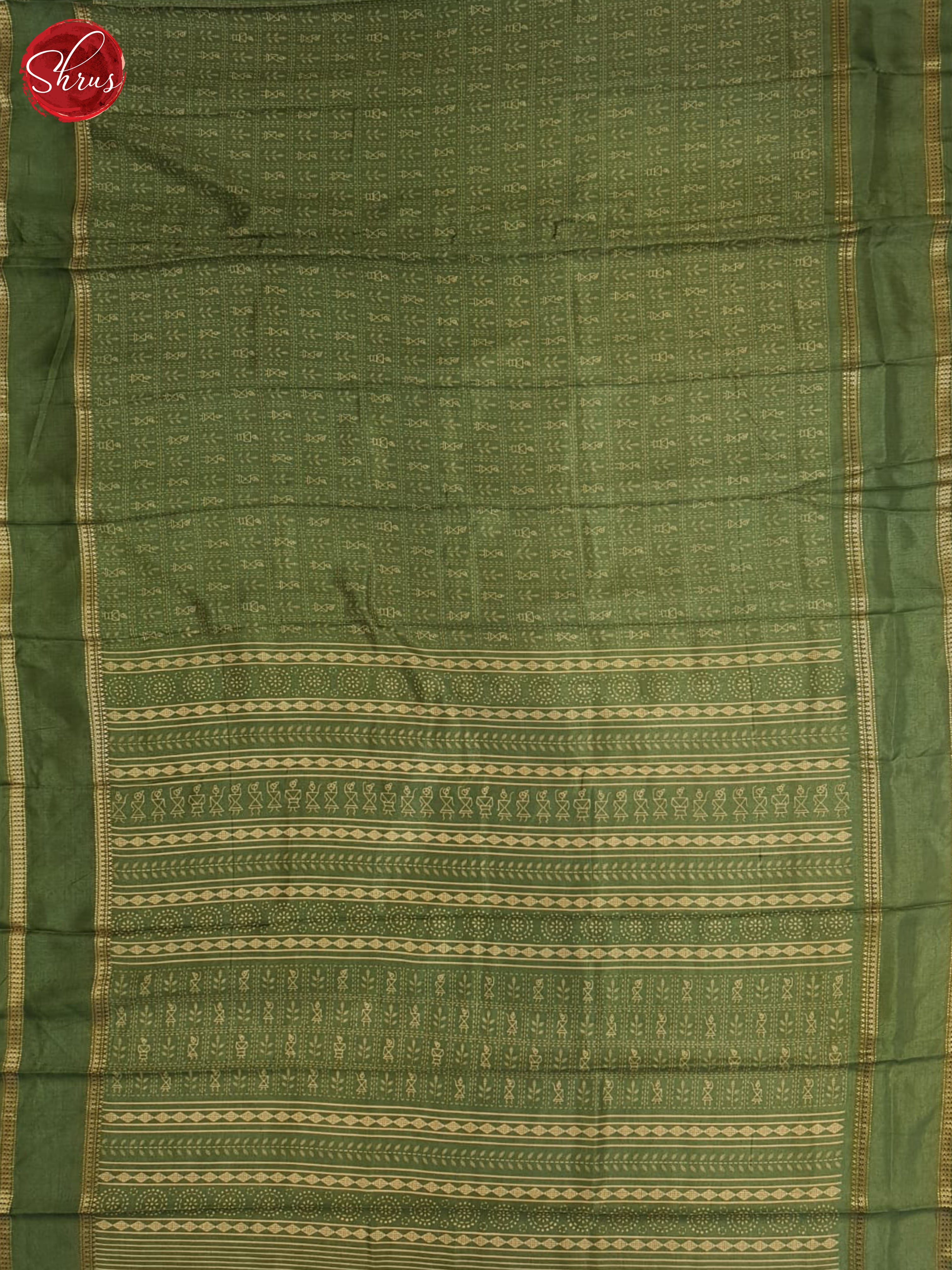 Green(single tone)- Semi crepe saree - Shop on ShrusEternity.com