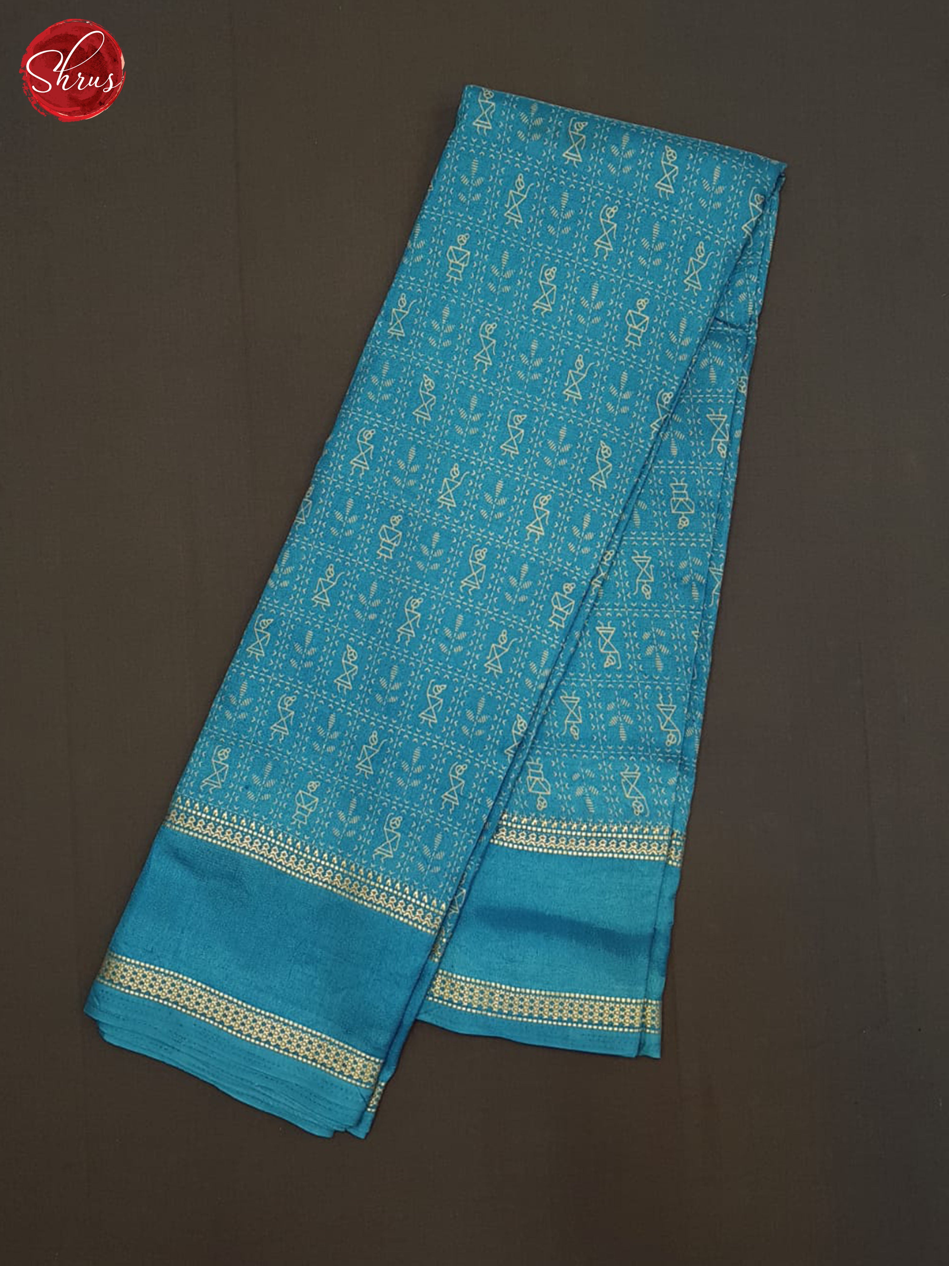 Blue(single tone)- semi crepe saree - Shop on ShrusEternity.com