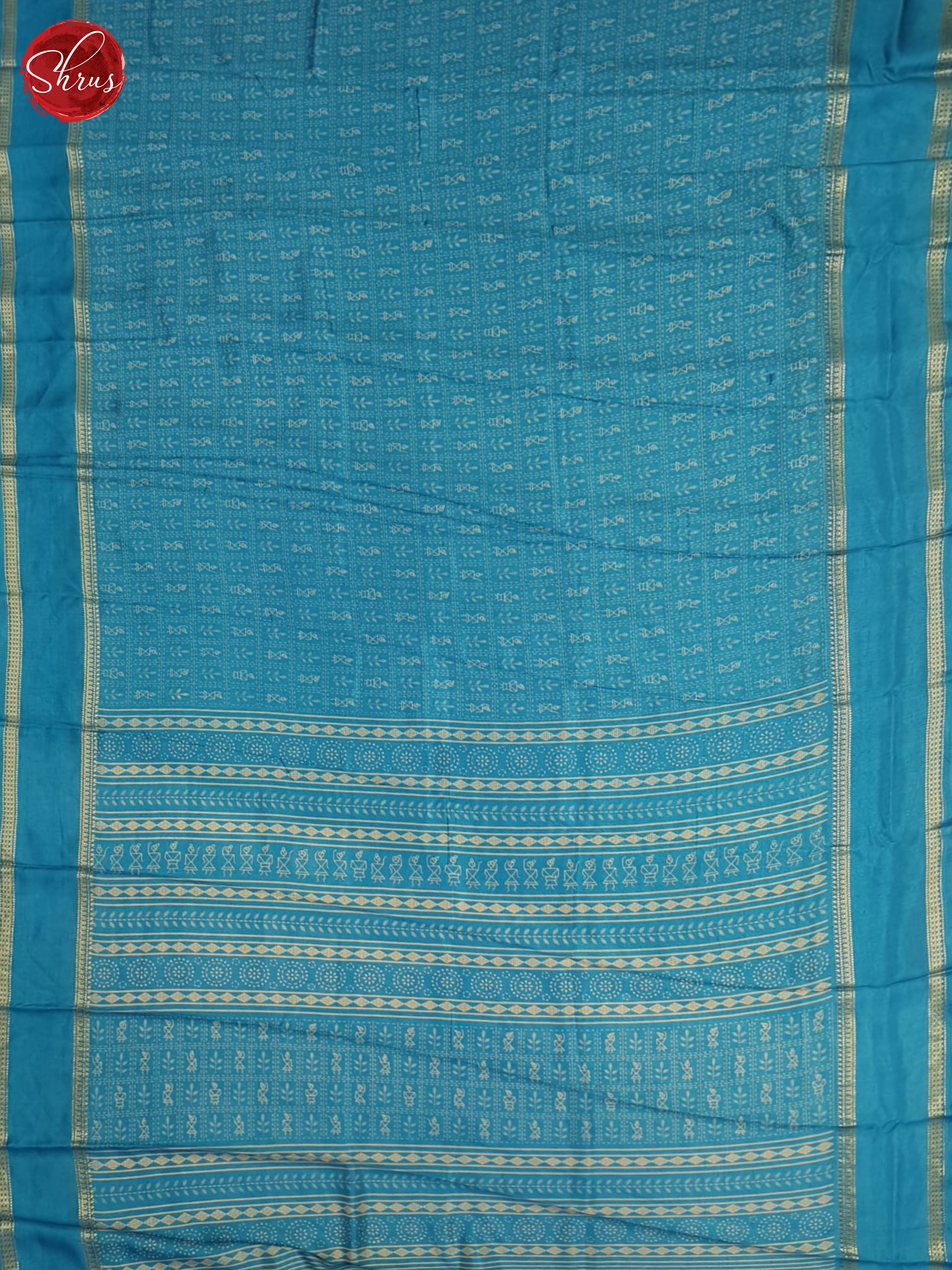 Blue(single tone)- semi crepe saree - Shop on ShrusEternity.com