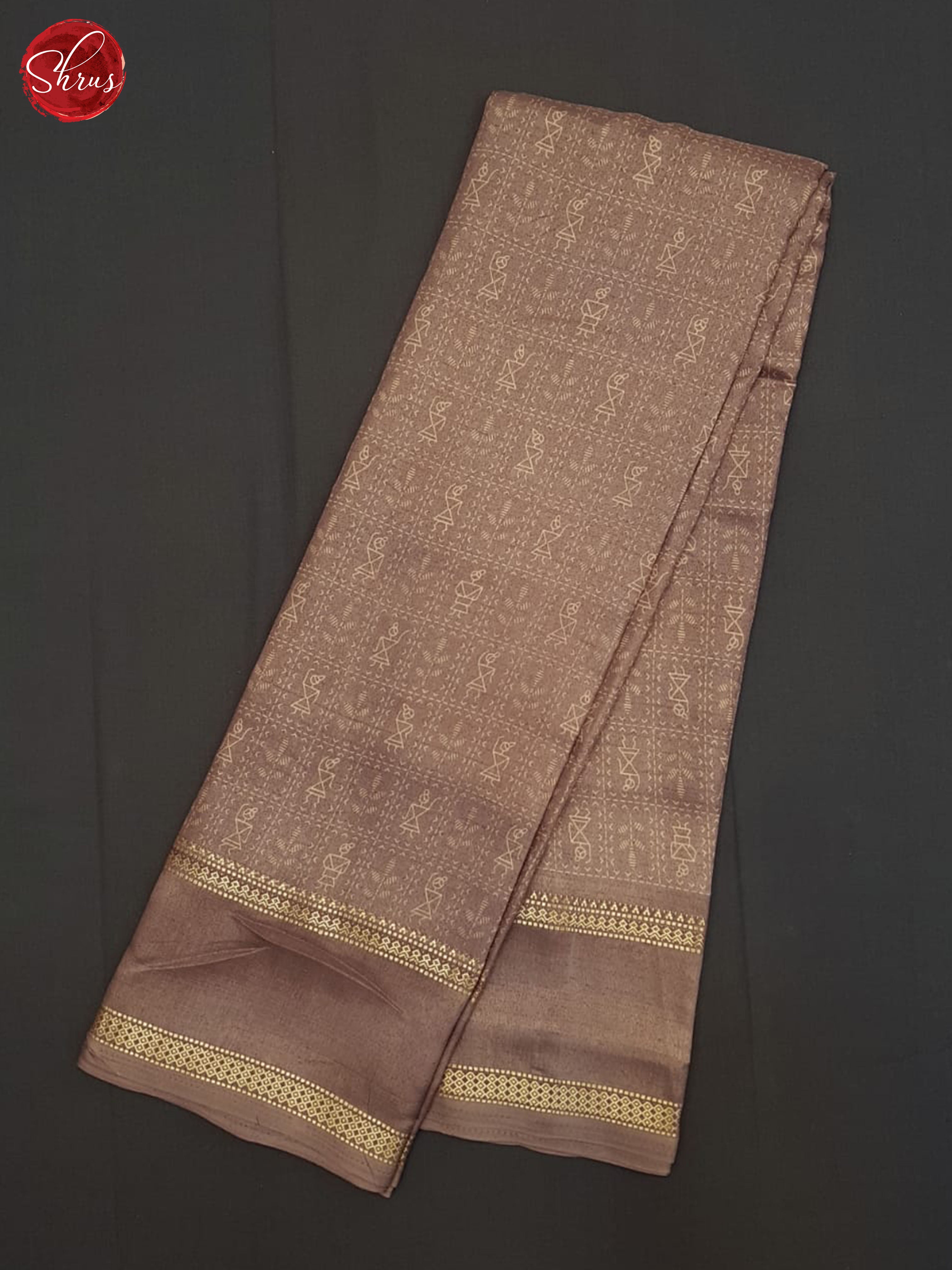 Dusty Brown(single tone)- Semi Crepe Saree - Shop on ShrusEternity.com