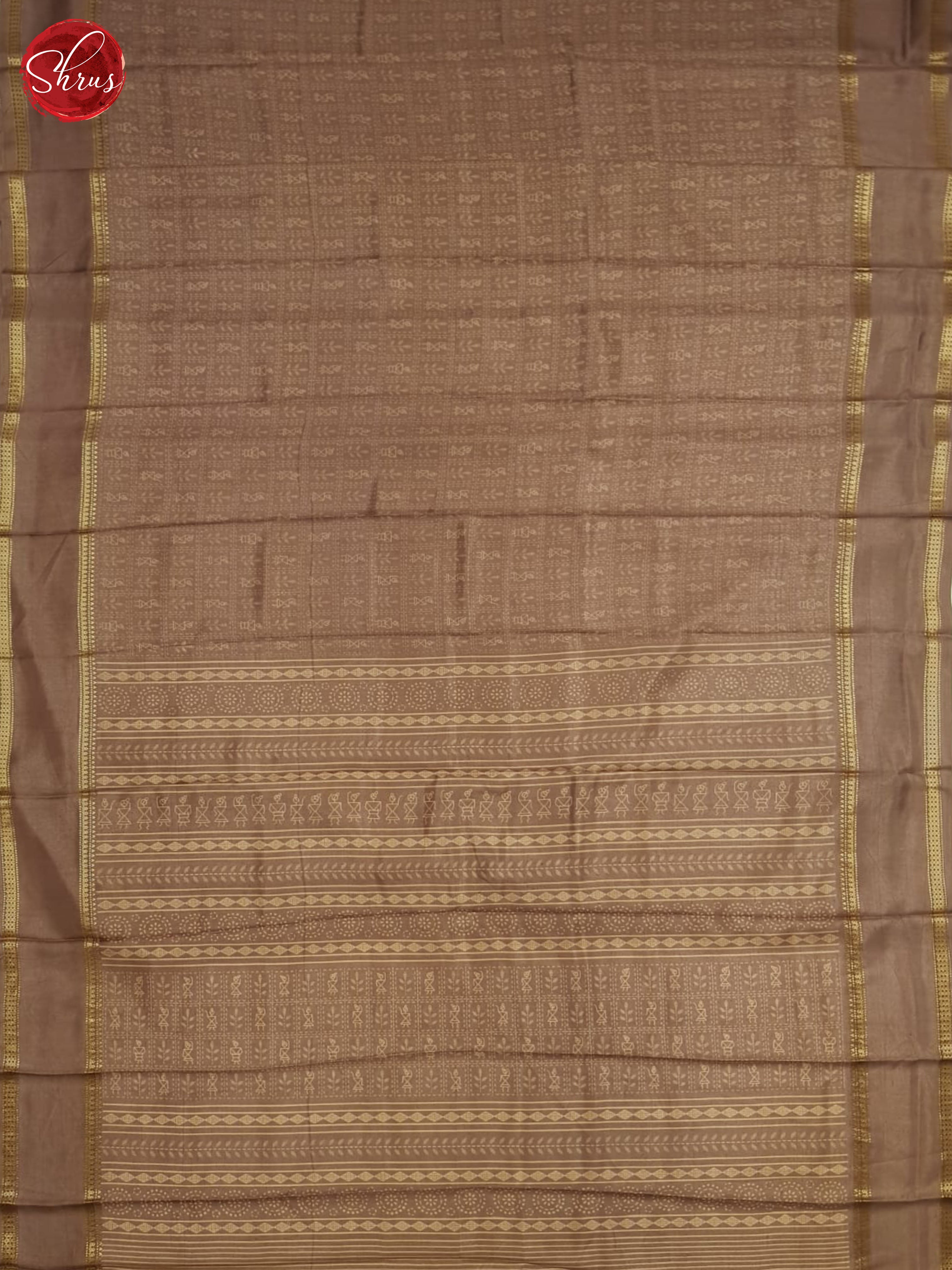 Dusty Brown(single tone)- Semi Crepe Saree - Shop on ShrusEternity.com