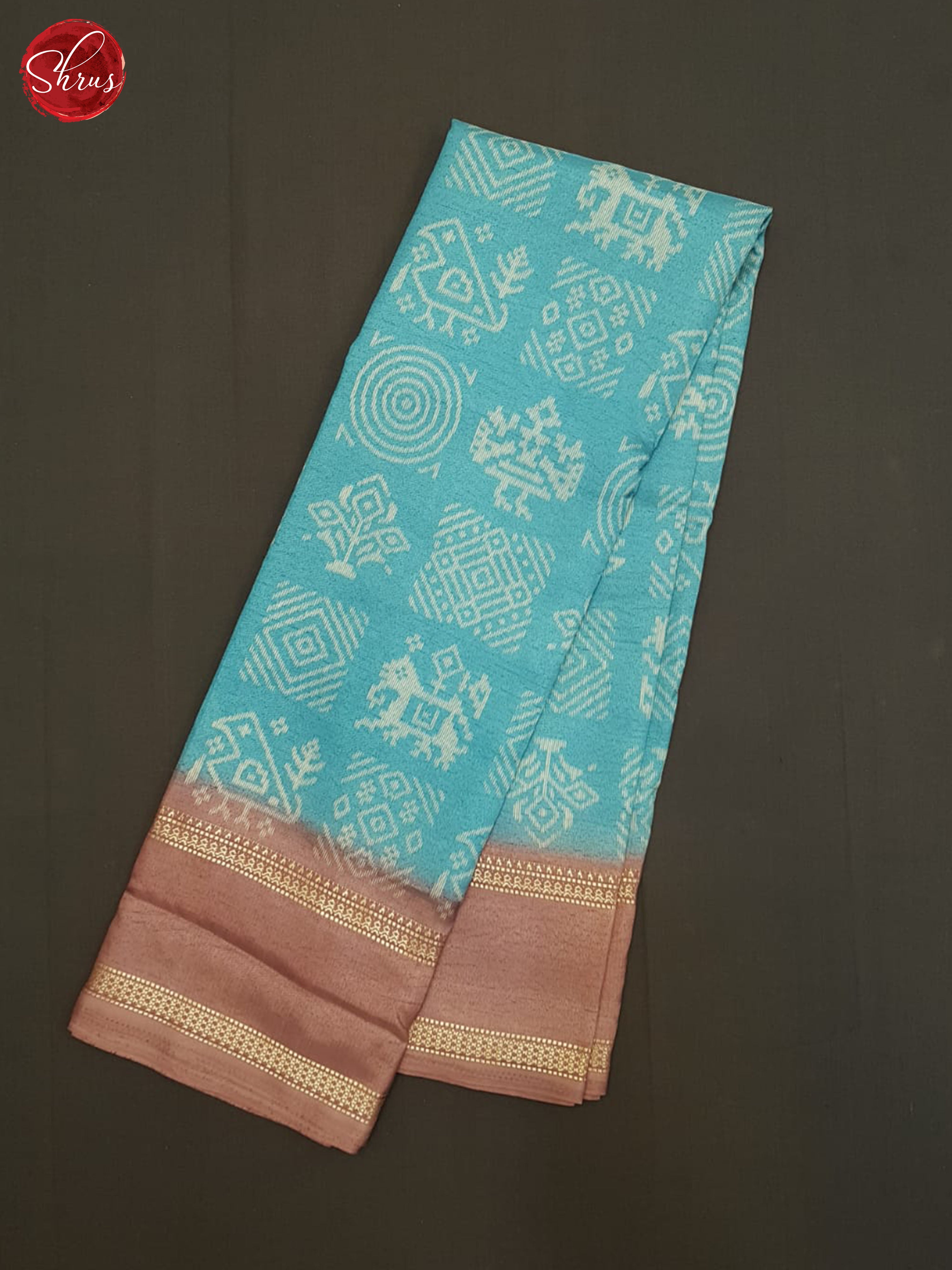 Blue And Onion Pink- Semi crepe saree - Shop on ShrusEternity.com